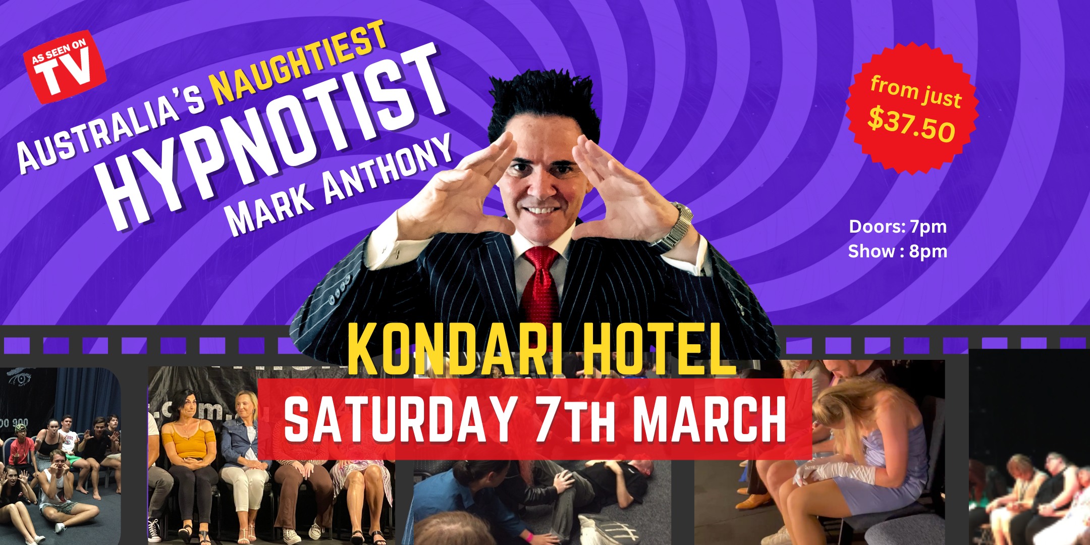 Hypnotist Mark Anthony Facebook ad: Mark Anthony Events