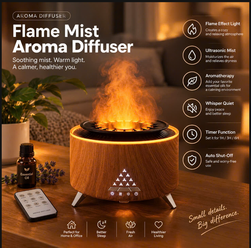 AeroSphere Facebook ad: Melt Away Stress With Flame Diffuser