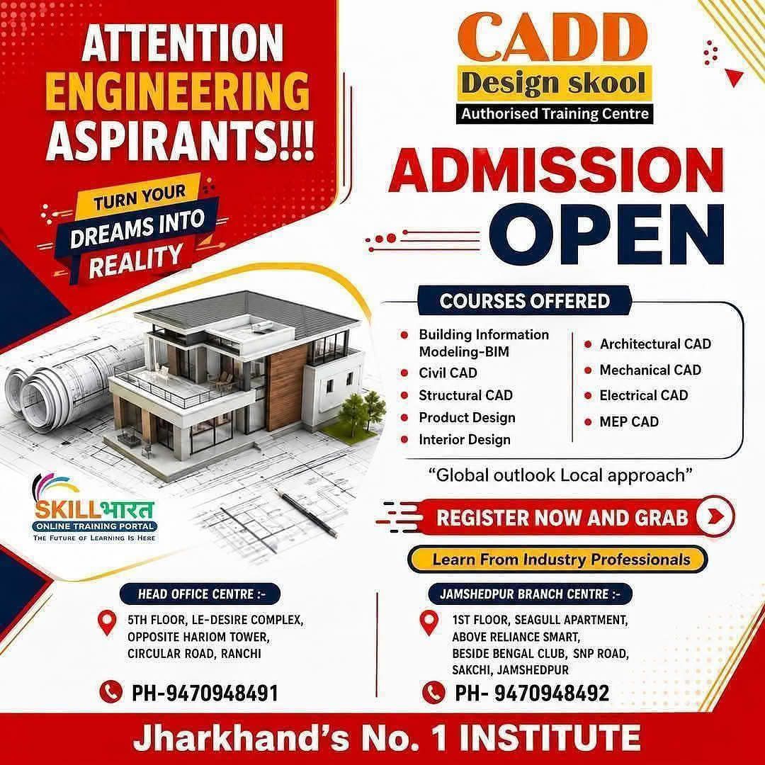 Cadd design skool Facebook ad: upgrade your skill with CADD design skool Ranchi…