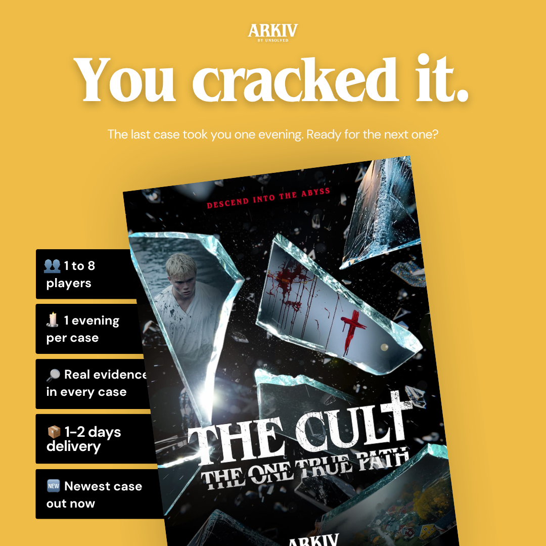 ARKIV by Unsolved - Killer Games Facebook ad: Case closed? The next one is waiting.