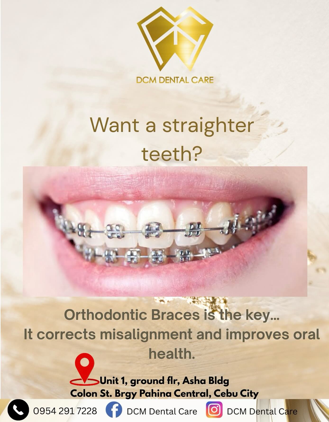 DCM Dental Care Facebook ad: We want you to wear your smiles to…
