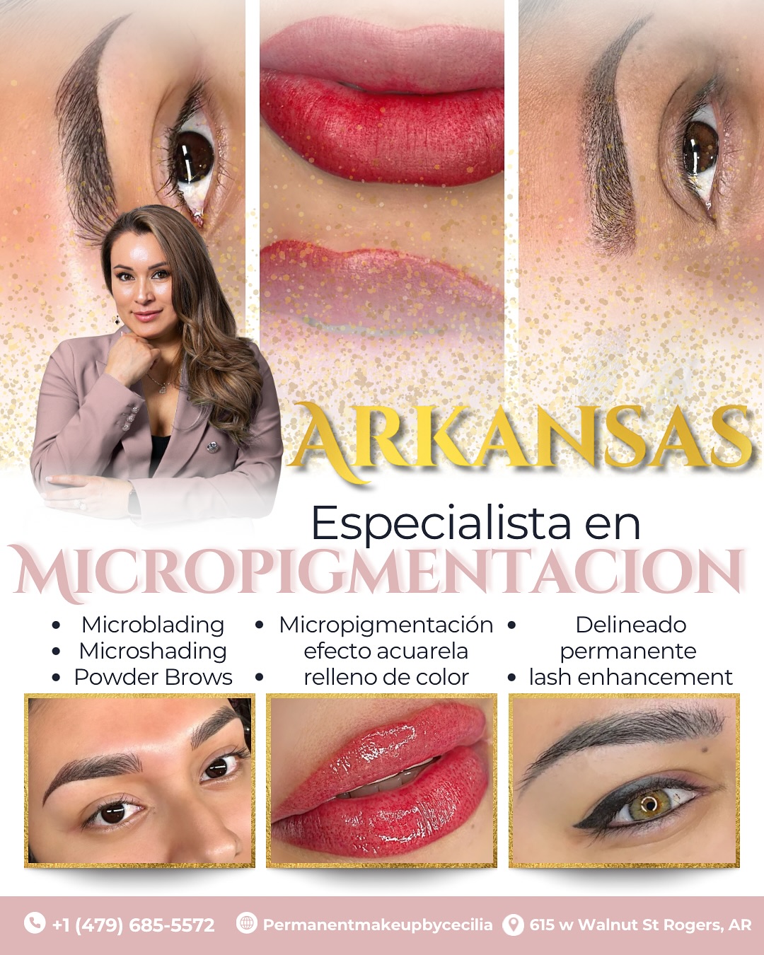 Permanent Makeup by Cecilia Jiménez Facebook ad: Atención Arkansas