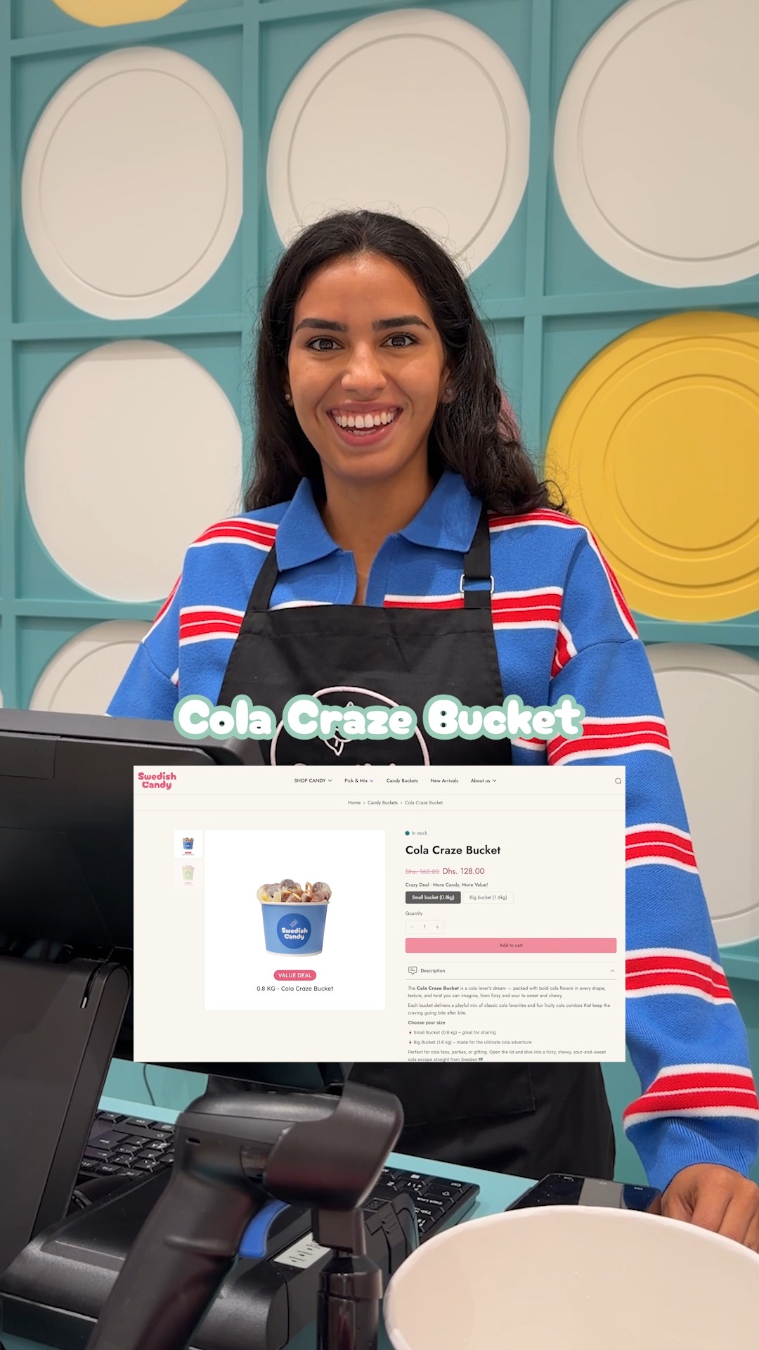 Swedish Candy UAE Facebook ad: Have you tried our Cola Craze Bucket yet?