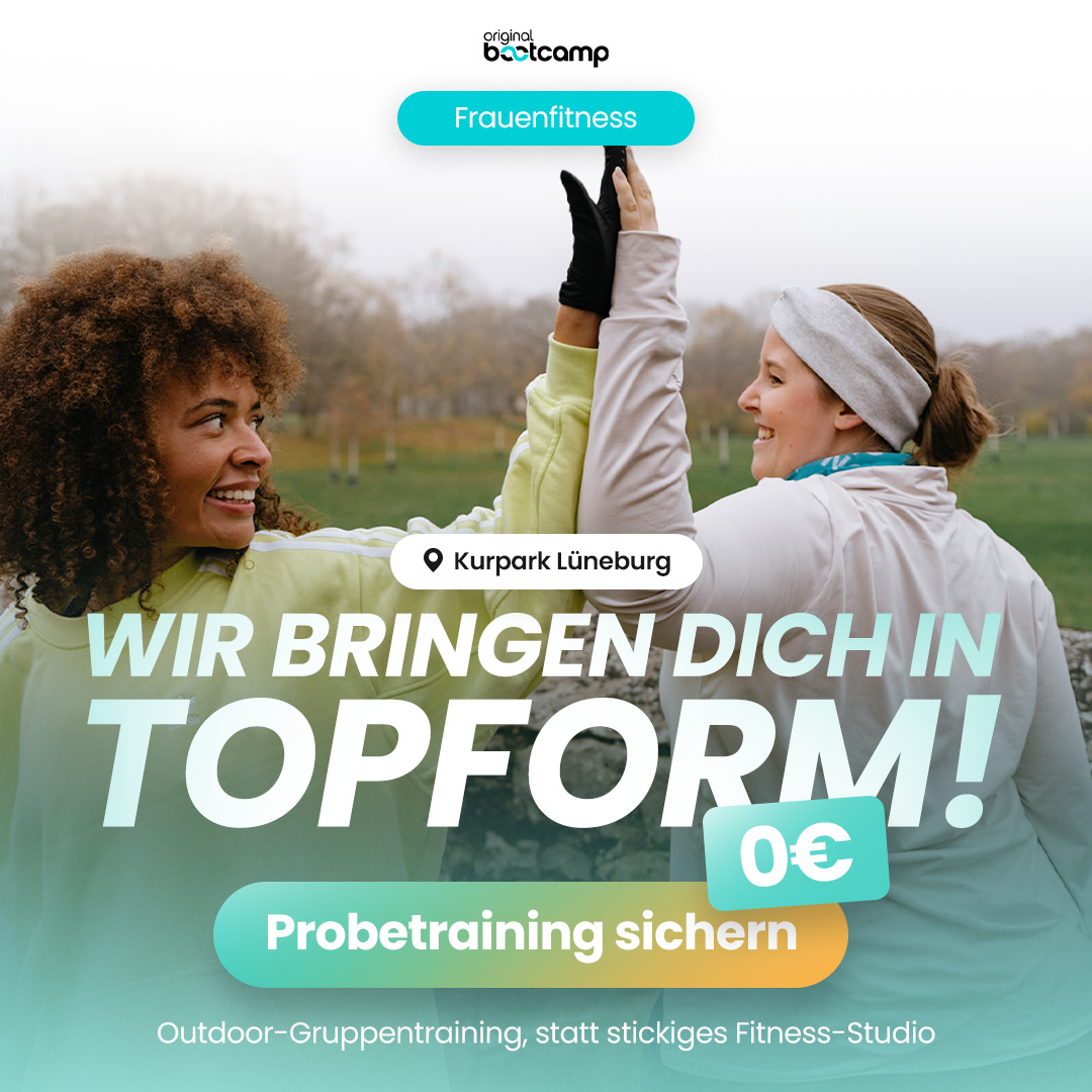 Original Bootcamp Facebook ad: 0€ - Gratis Probetraining sichern Kurpark - Lüneburg