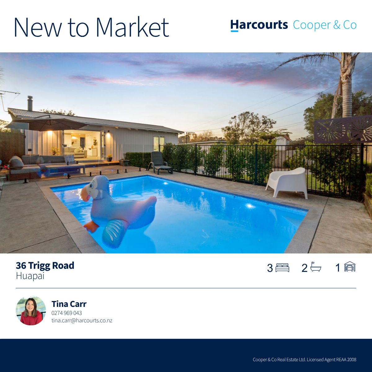 Tina Carr Real Estate - Harcourts Cooper & Co Facebook ad from Jul 13, 2026