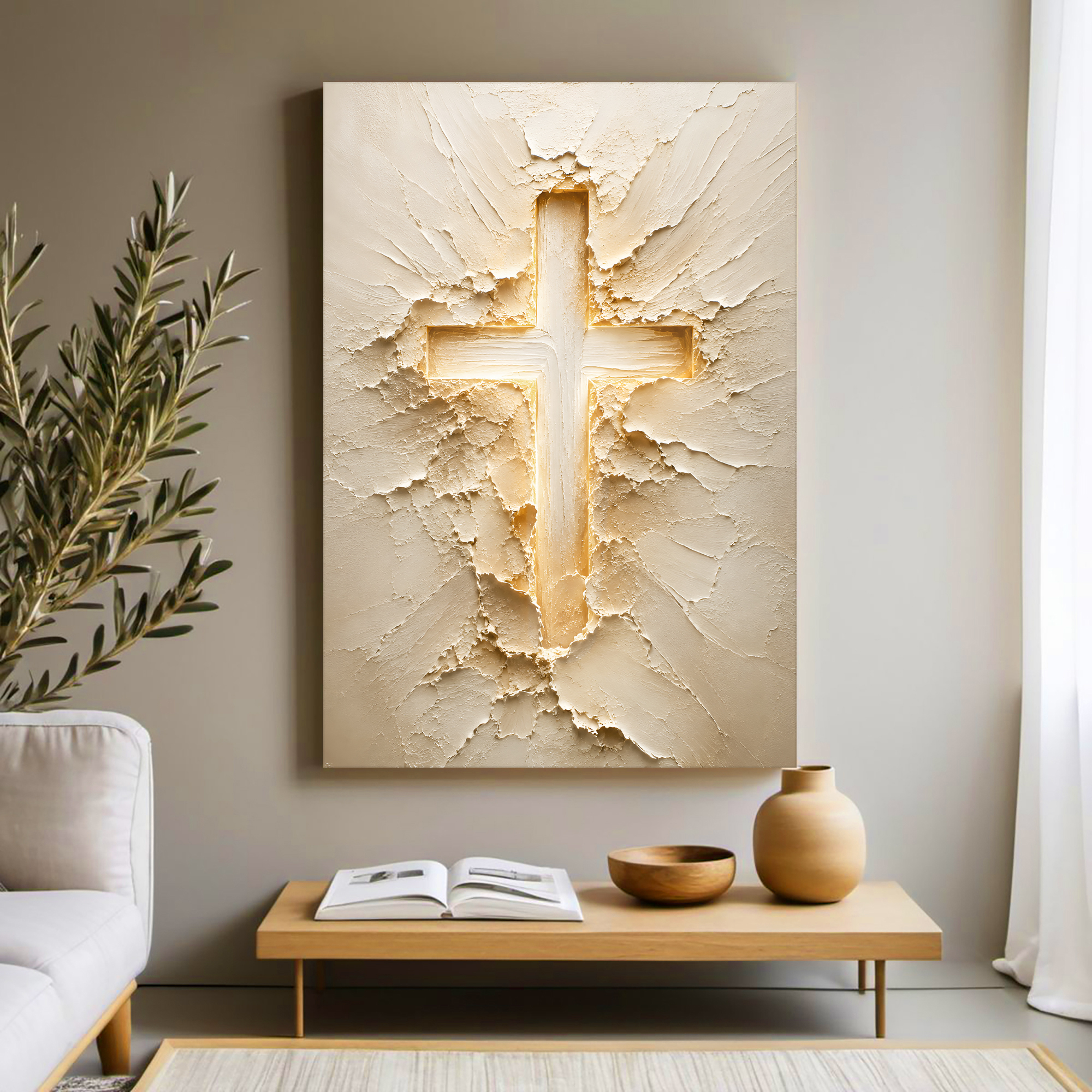 Tailored Canvases - Personalized Art Facebook ad: Radiant Faith Cross | Made in the USA | Ships Fast