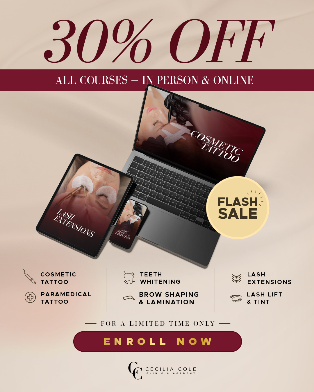 Cecilia Cole Clinic & Academy Facebook ad