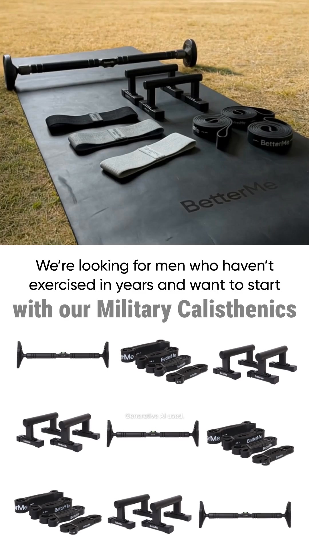 BetterMe Men Facebook ad: Shape your frame