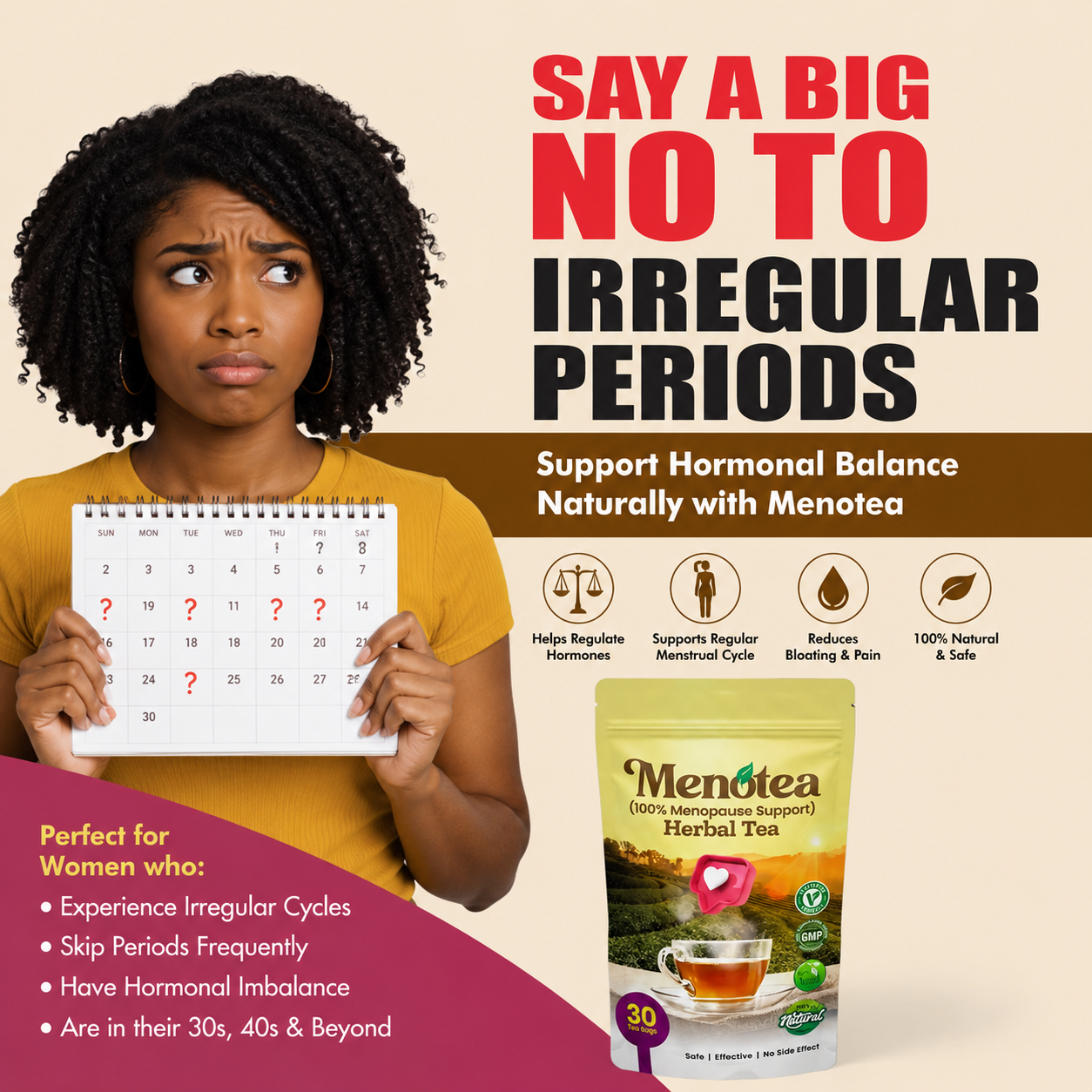 Menotea Relief Facebook ad
