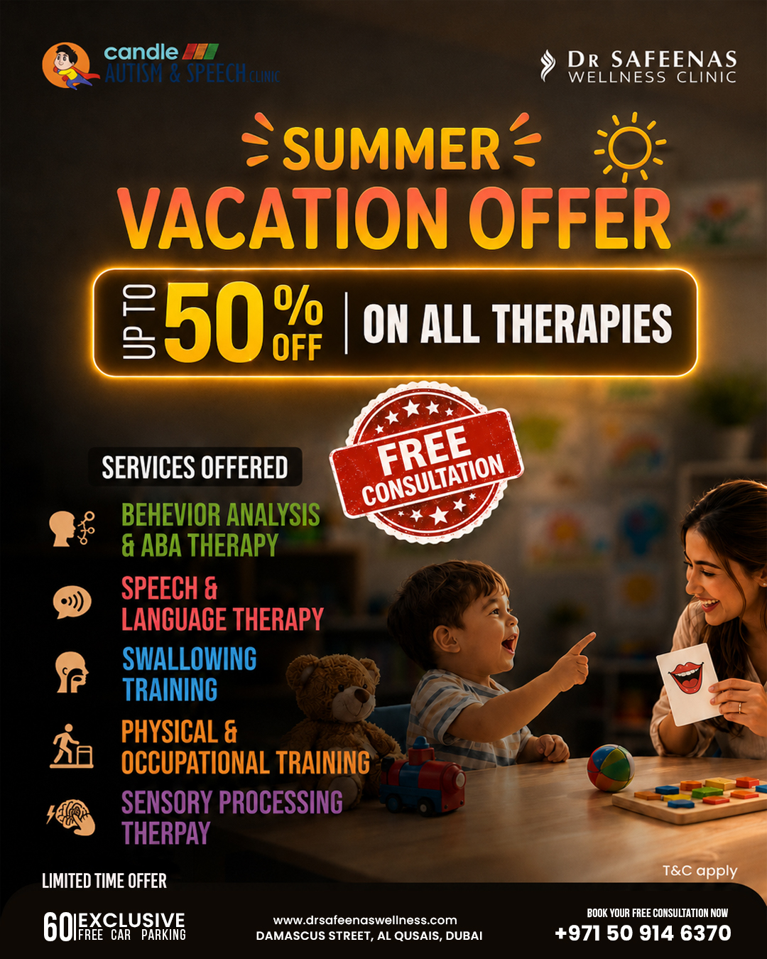 Dr Safeenas Wellness Clinic Facebook ad: Chat with us