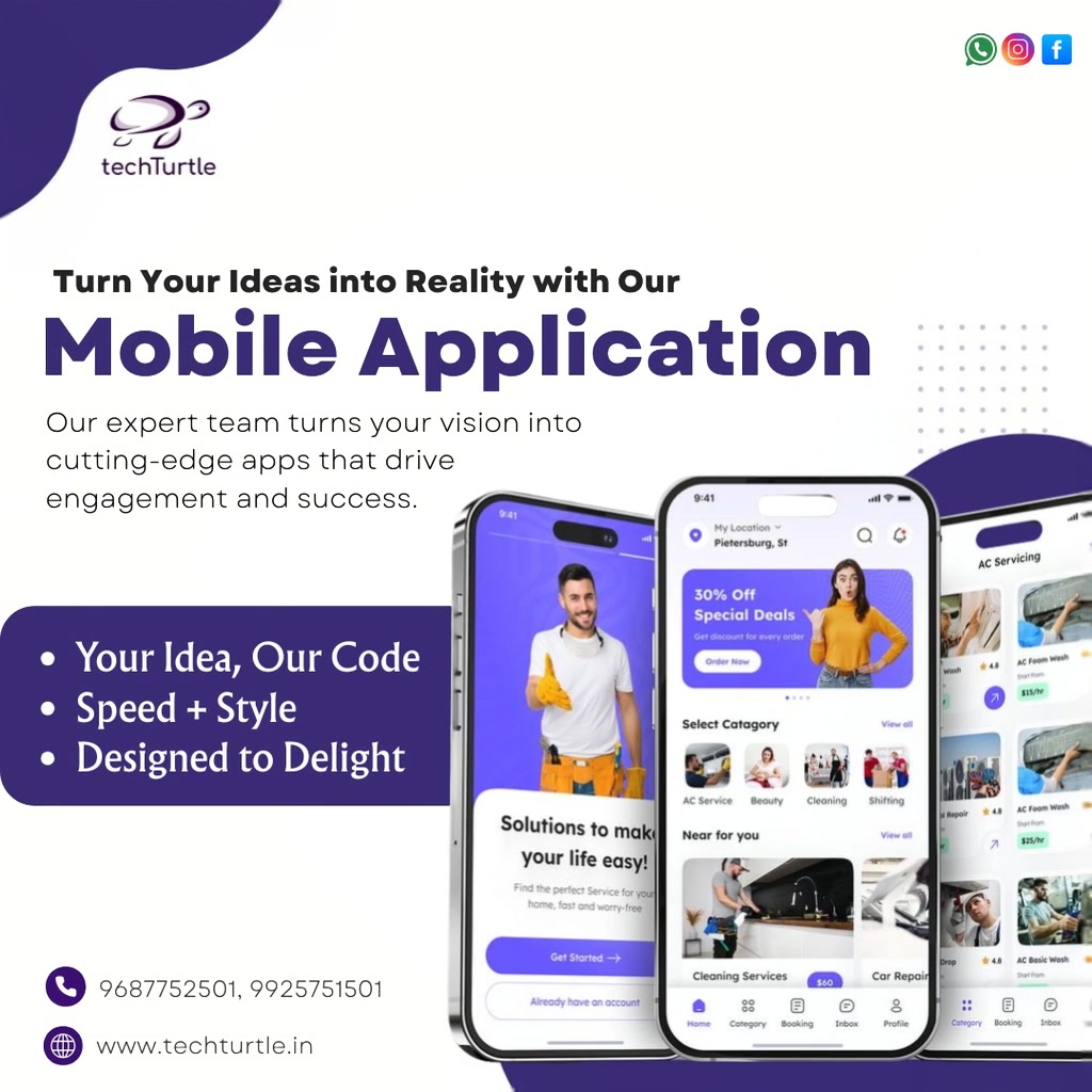 TechTurtle.in Facebook ad: Website & App Development Experts