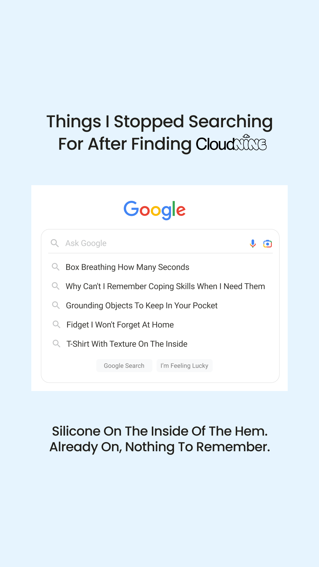 Cloud Nine Facebook ad: For Sensory Kids Who Hate Tags