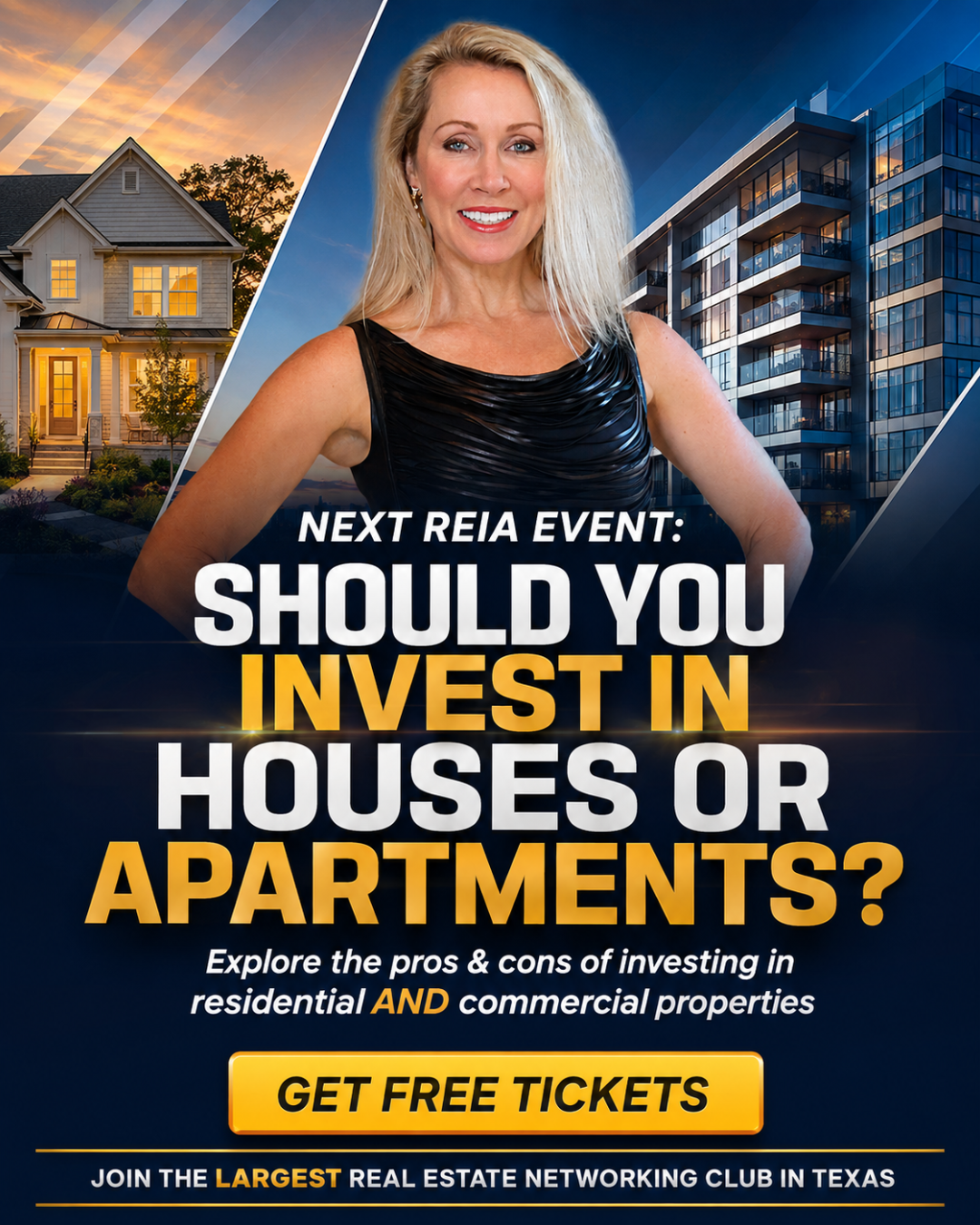 Houston Real Estate Networking Club Facebook ad: Get FREE Tickets