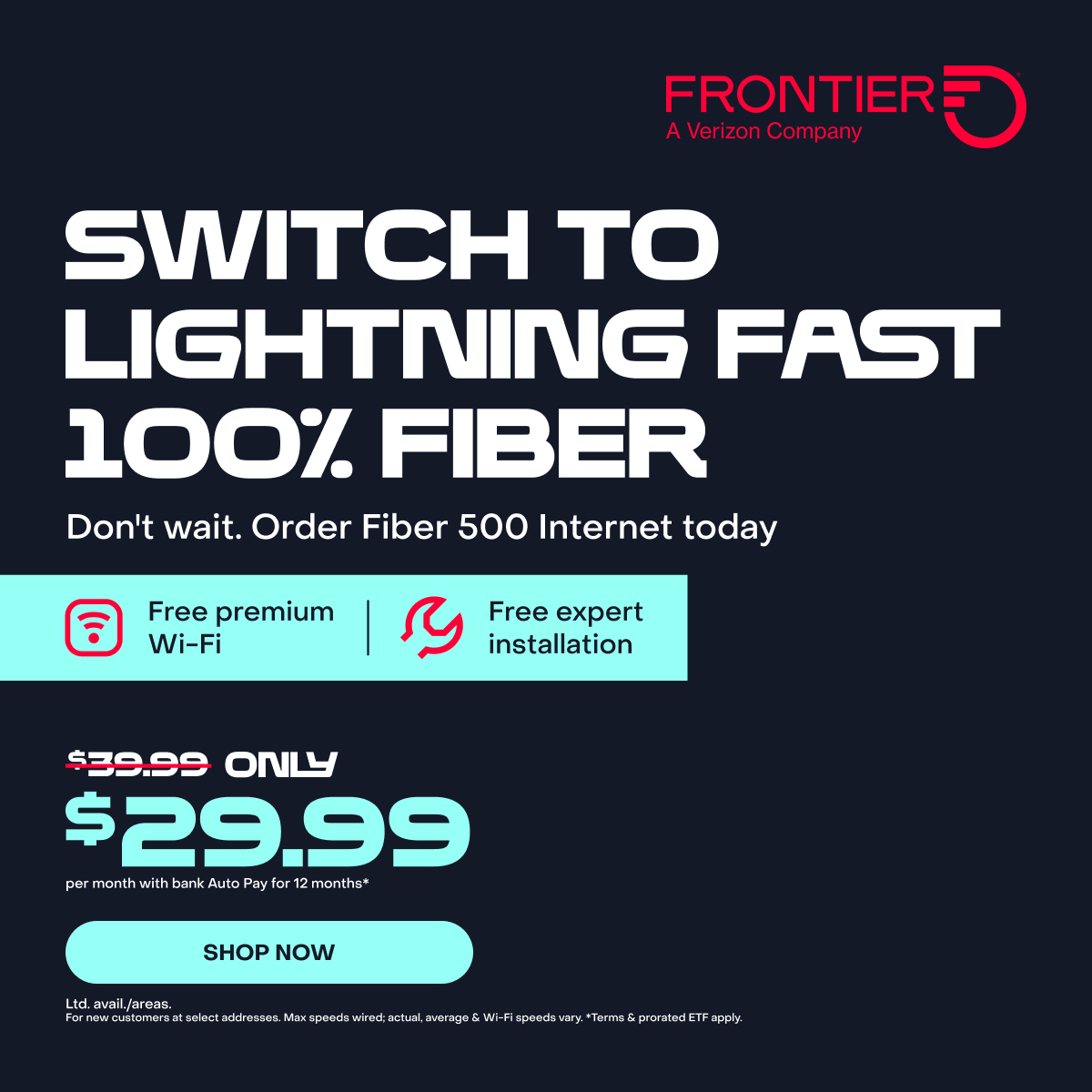Frontier Internet Facebook ad
