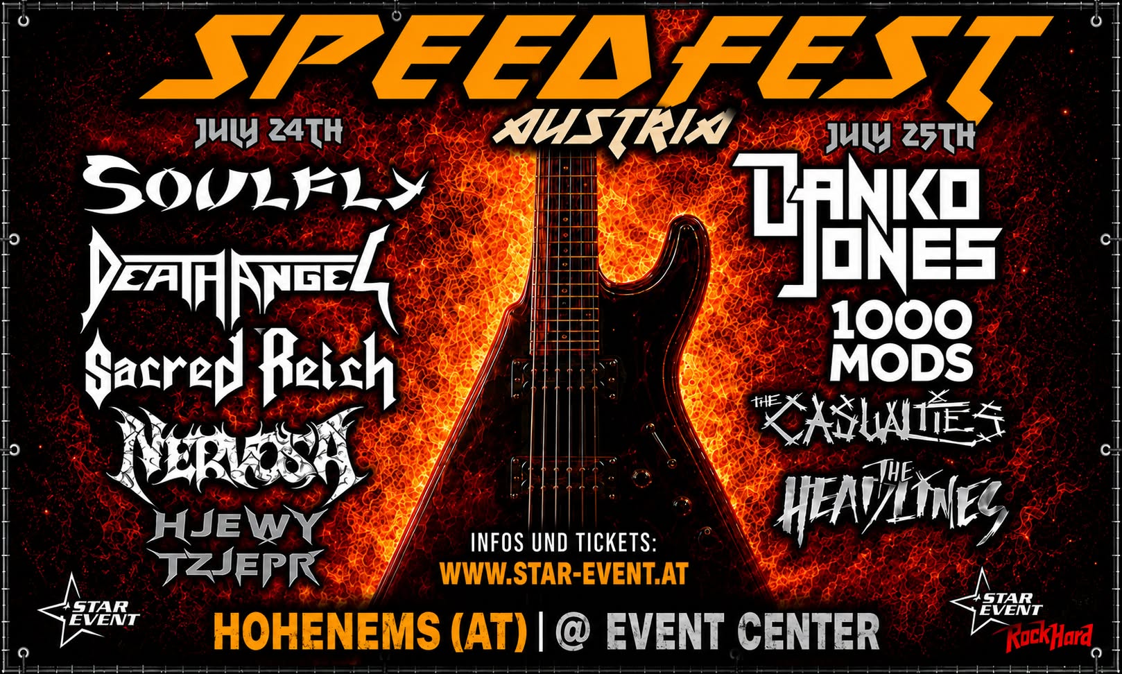 Star Event Austria Facebook ad: SPEEDFEST AUSTRIA /// DANKO JONES - SACRED REICH…