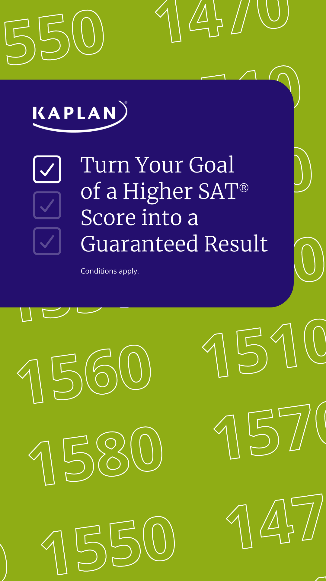 Kaplan College Prep Facebook ad: Level Up Your SAT Prep