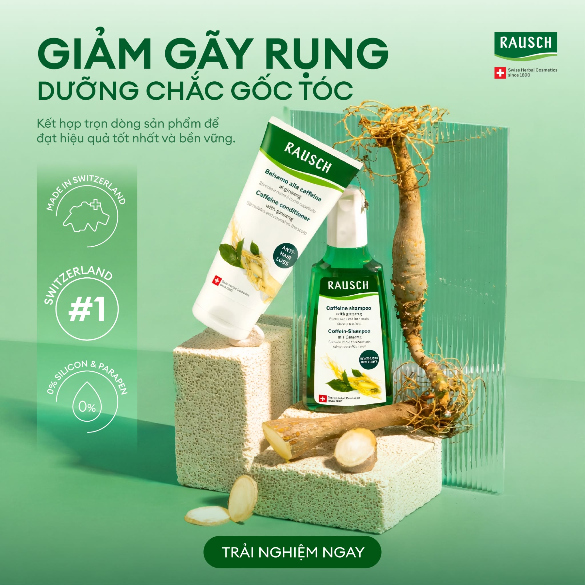 Rausch Vietnam Facebook ad: Giảm rụng tóc, chiết xuất từ nhân sâm