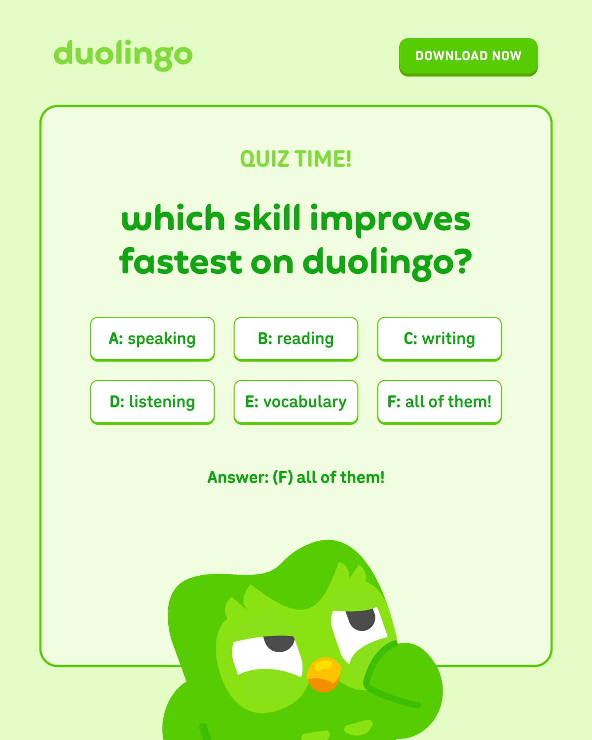 Duolingo Facebook ad
