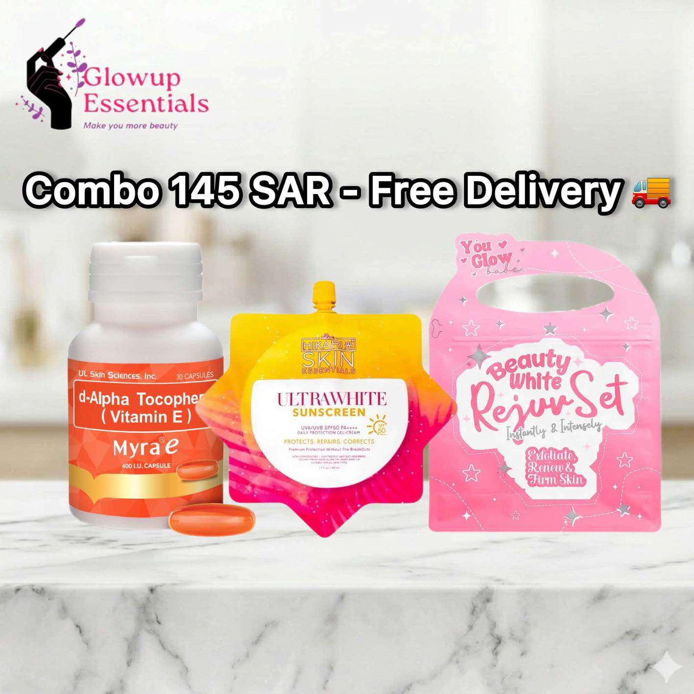 GlowUp Essentials Facebook ad