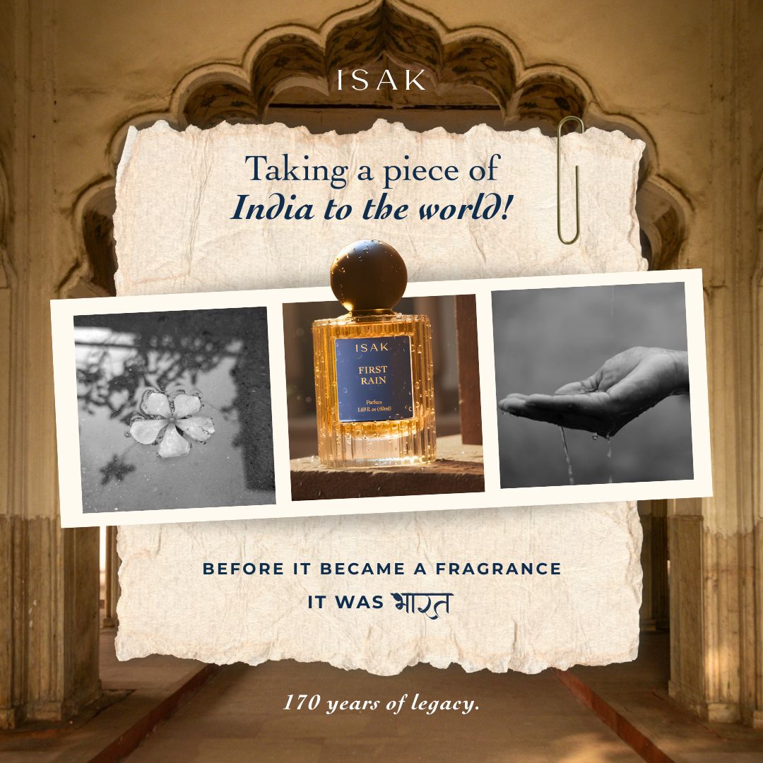 ISAK Fragrances Facebook ad: Award-winning. Nostalgic. Inimitably Indian.