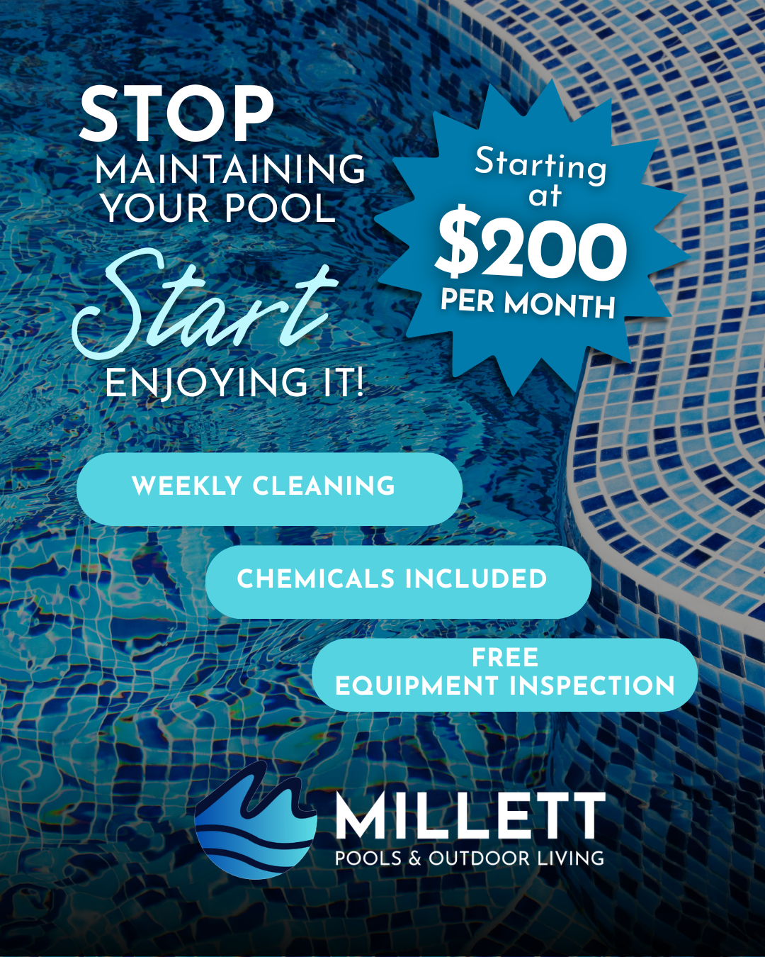 Millett Pools and Outdoor Living Facebook ad