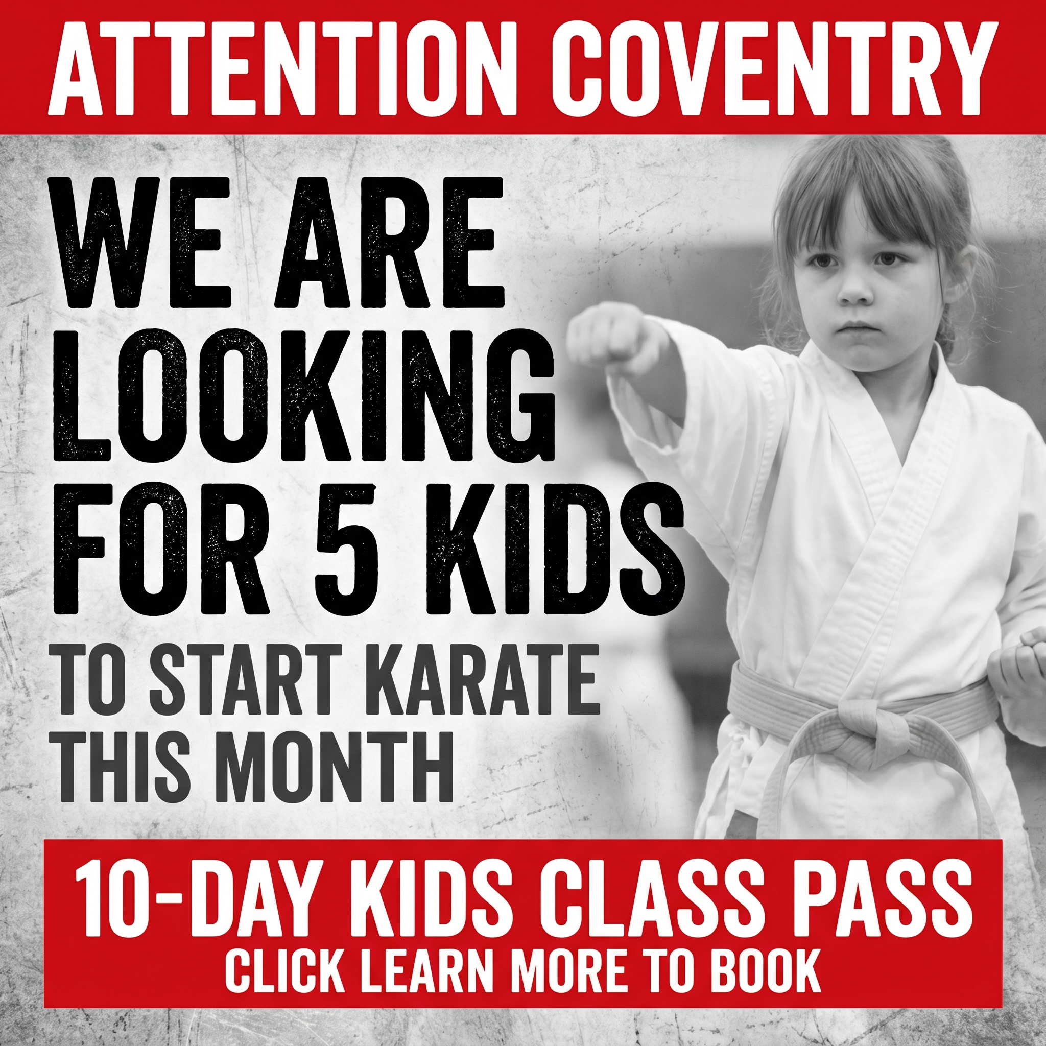 Northeast Family Martial Arts Facebook ad: Want a FREE 10-Day, Kids Martial Arts Class Pass?