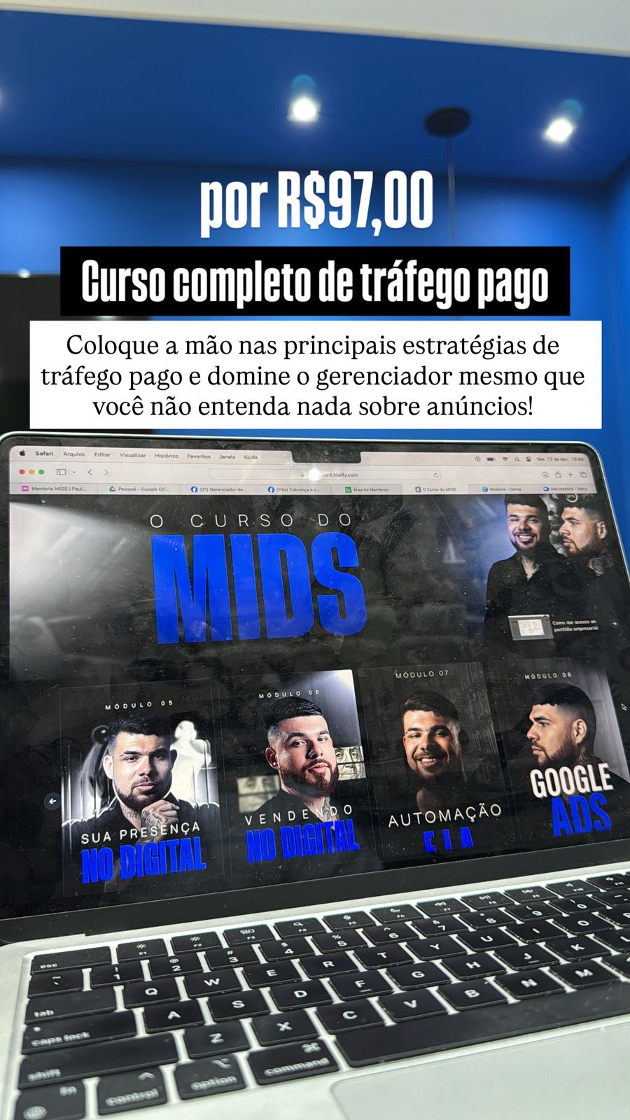 Mids do Tráfego Facebook ad: Página do Curso, Copy 2, Mids