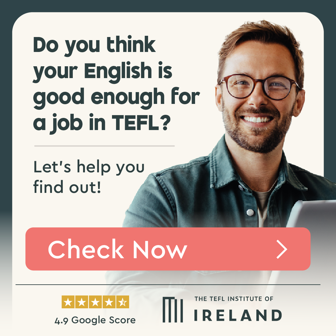 The TEFL Institute of Ireland Facebook ad: Test Your English Level For Free