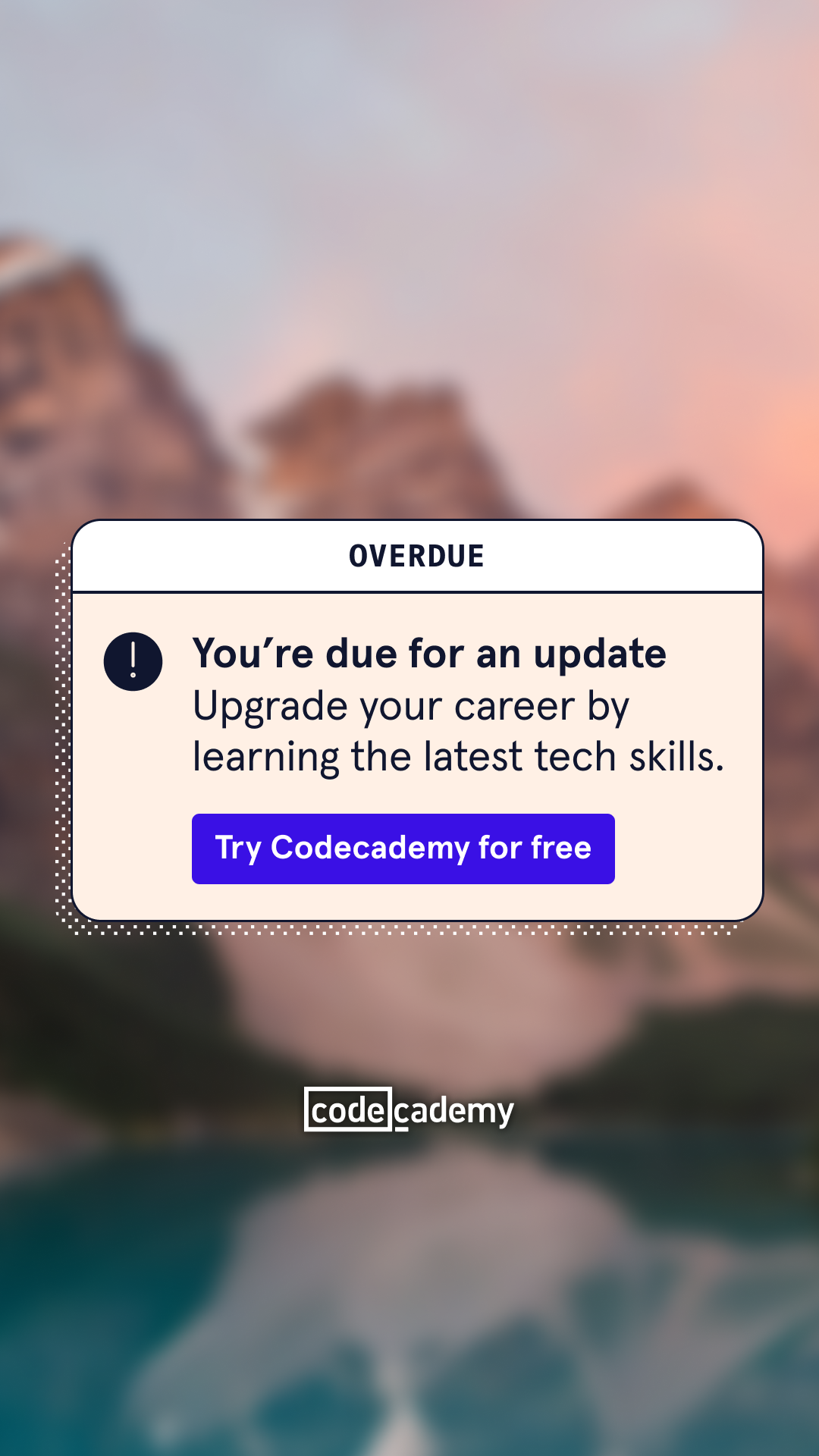 Codecademy Facebook ad