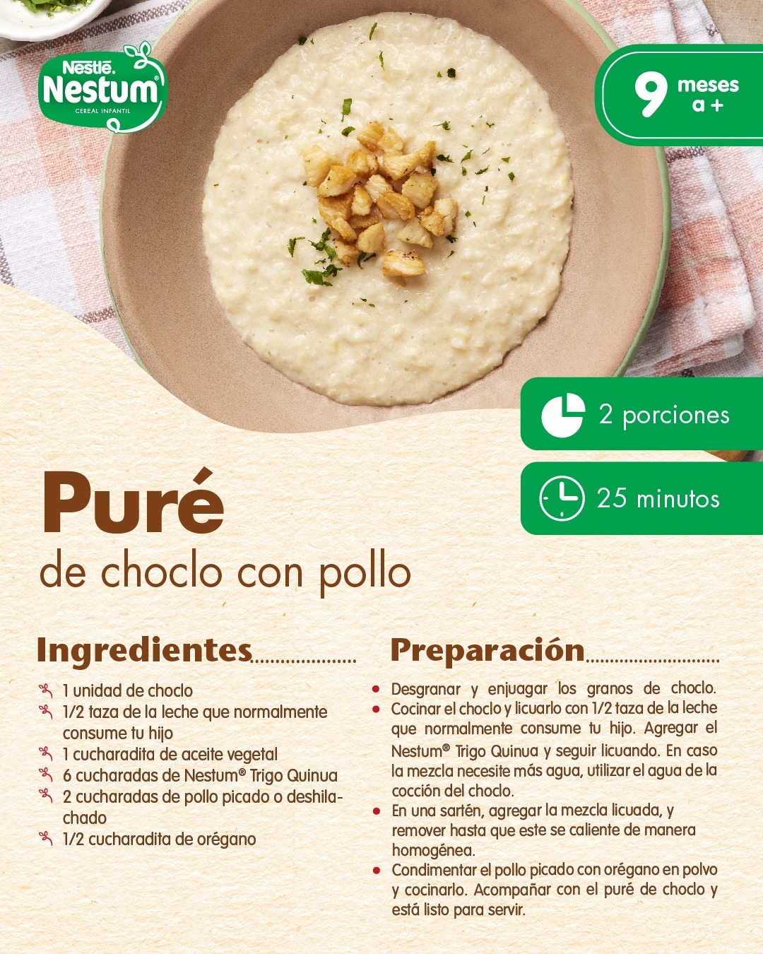 Nestlé FamilyNes Perú Facebook ad: Puré de choclo con pollo