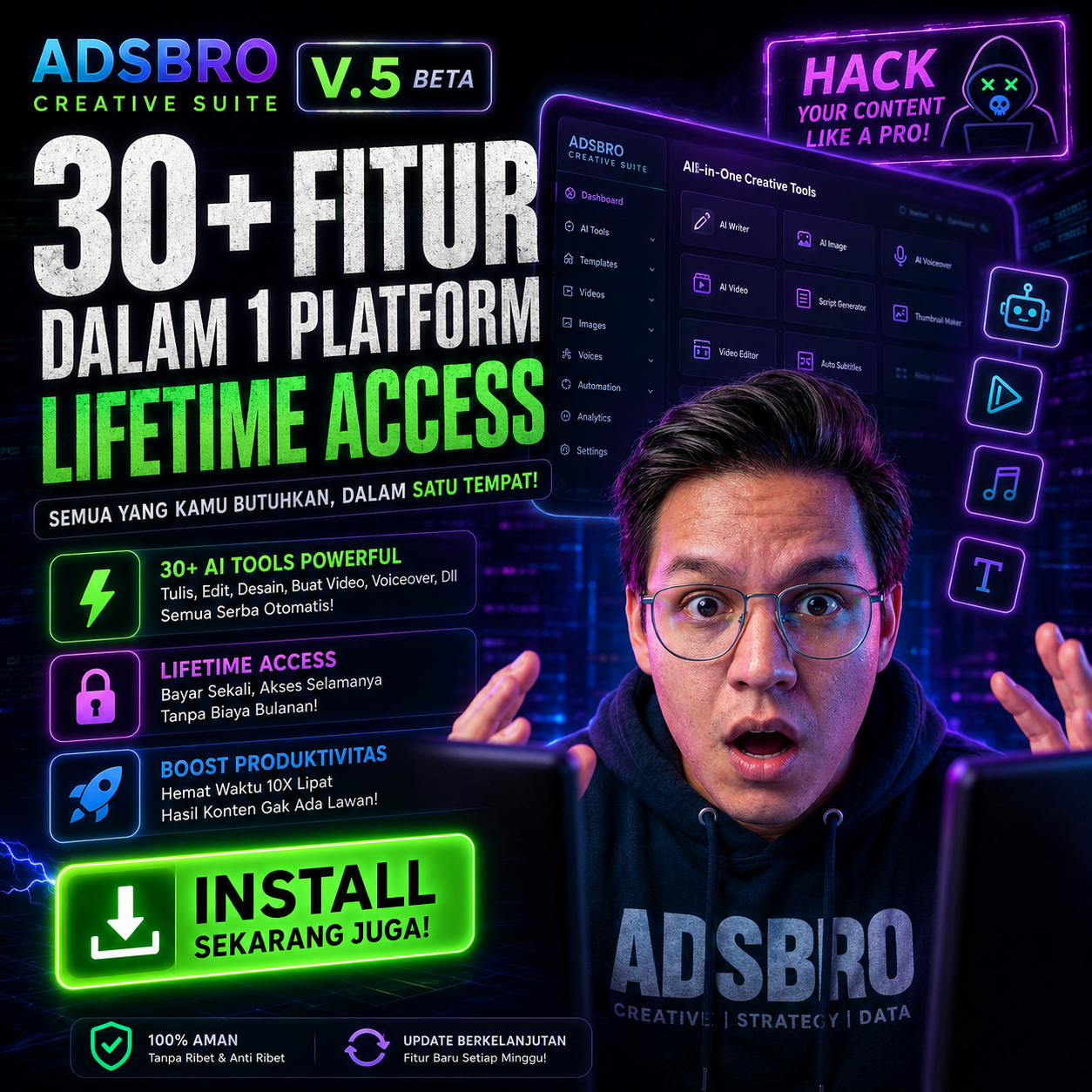 AdsBro Creative Facebook ad: LISENSI LIFETIME