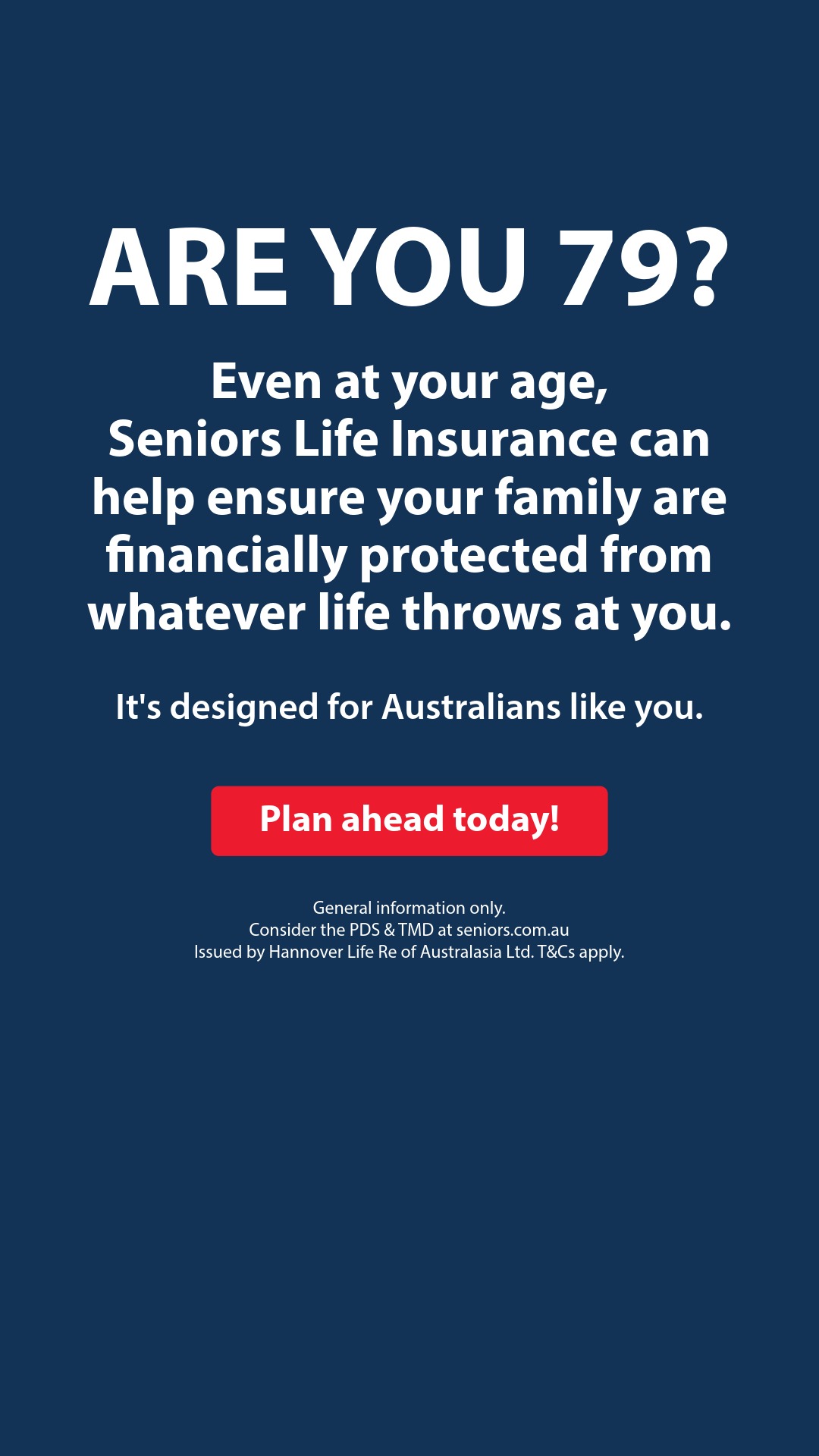 Australian Seniors Insurance Agency Facebook ad