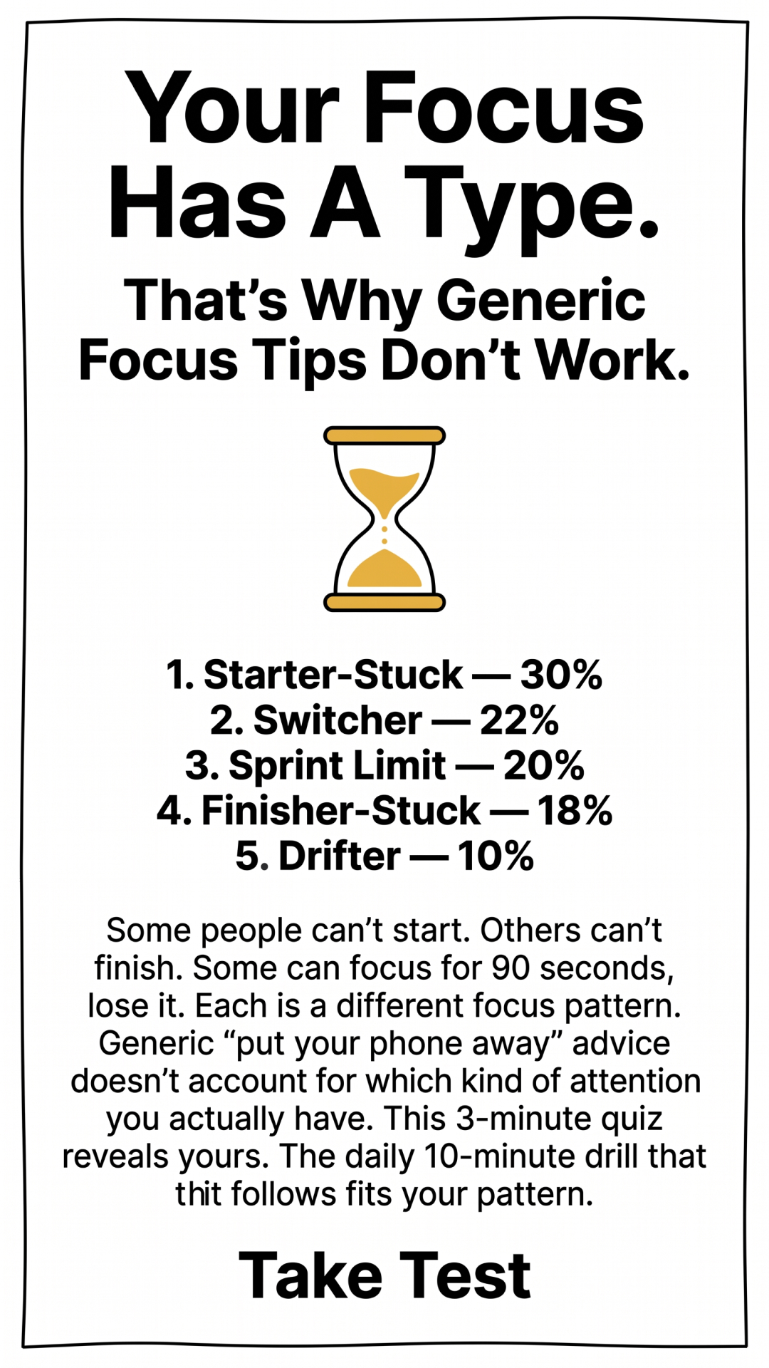 Impulse: Self-Discovery & Brain Training Facebook ad: Take 1-minute quiz