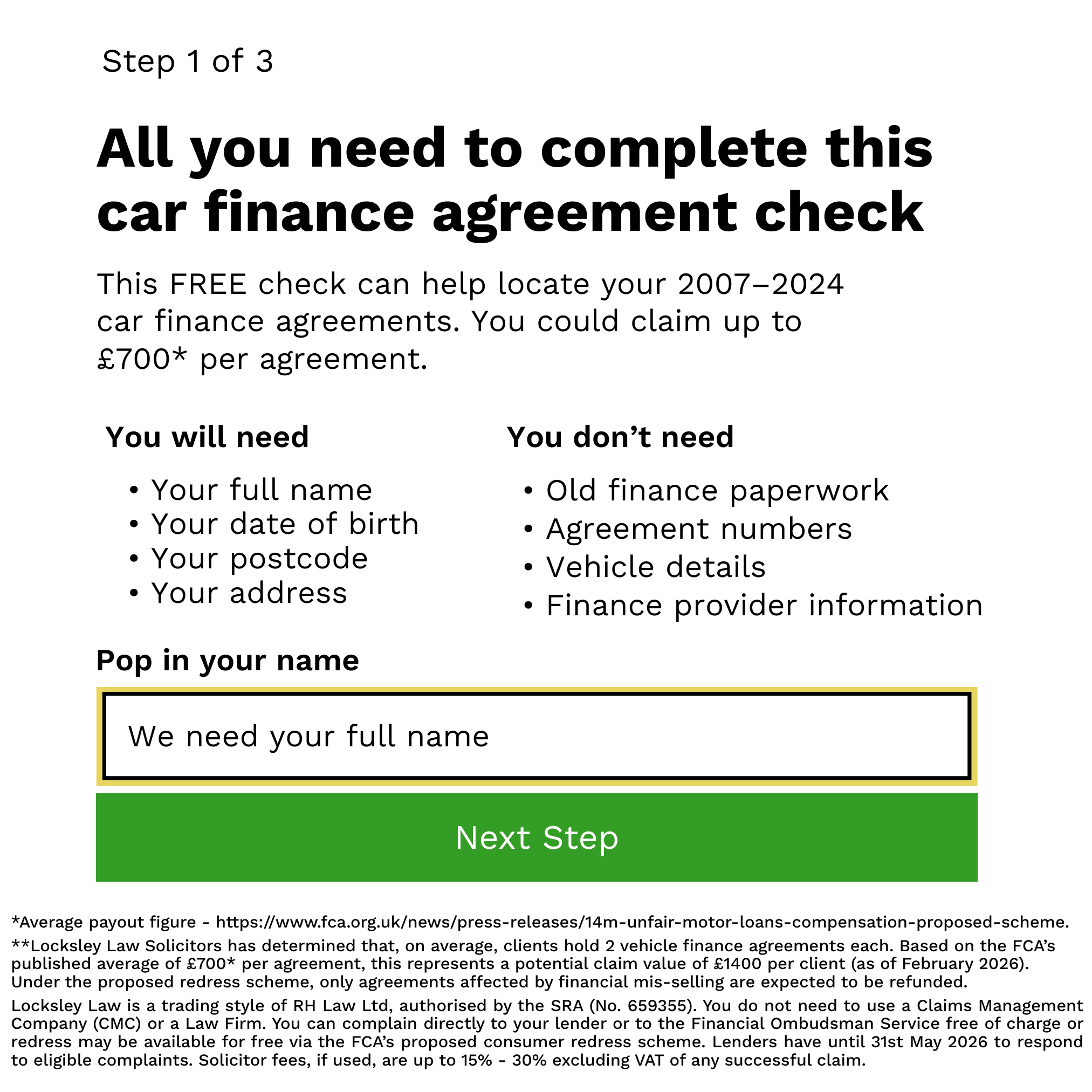 Locksley Law Facebook ad