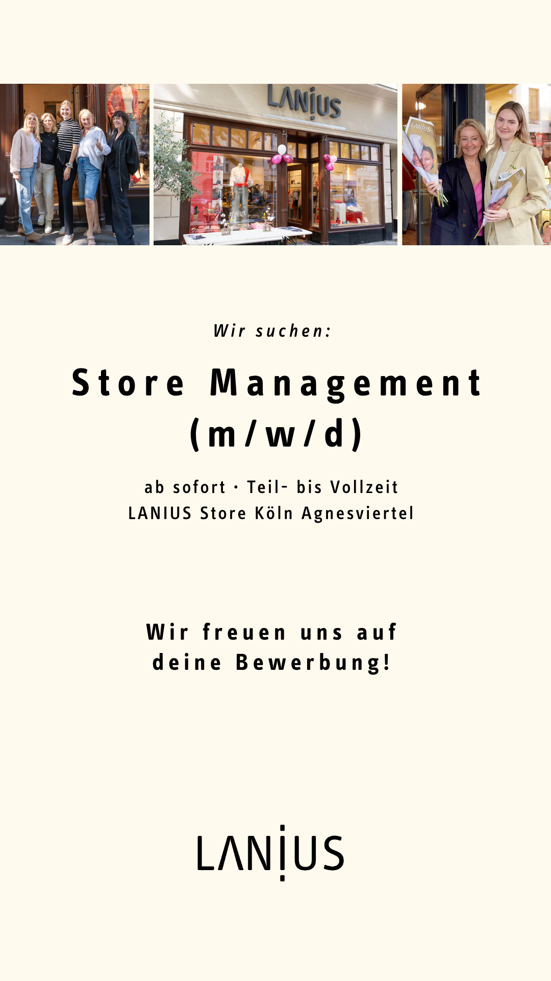 LANIUS Facebook ad: Store Management (m/w/d) gesucht!