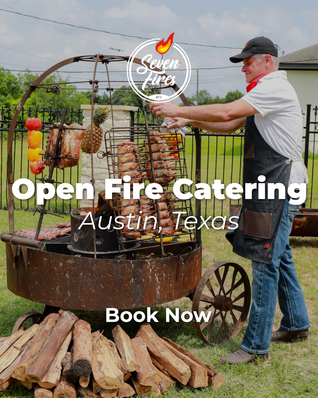 Seven Fires ATX Facebook ad: Open Fire Catering in Austin
