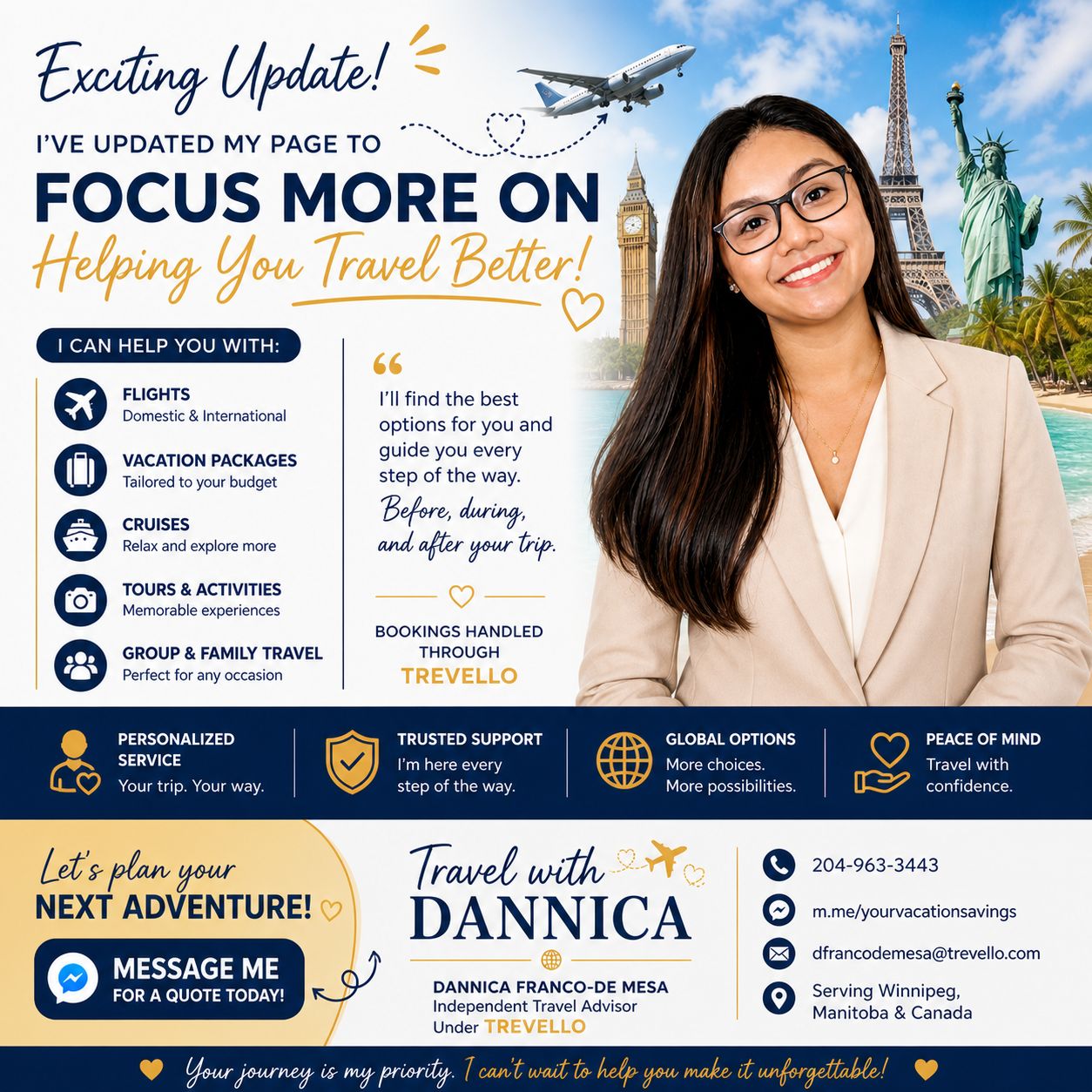 Travel with Dannica Facebook ad: Hello po!