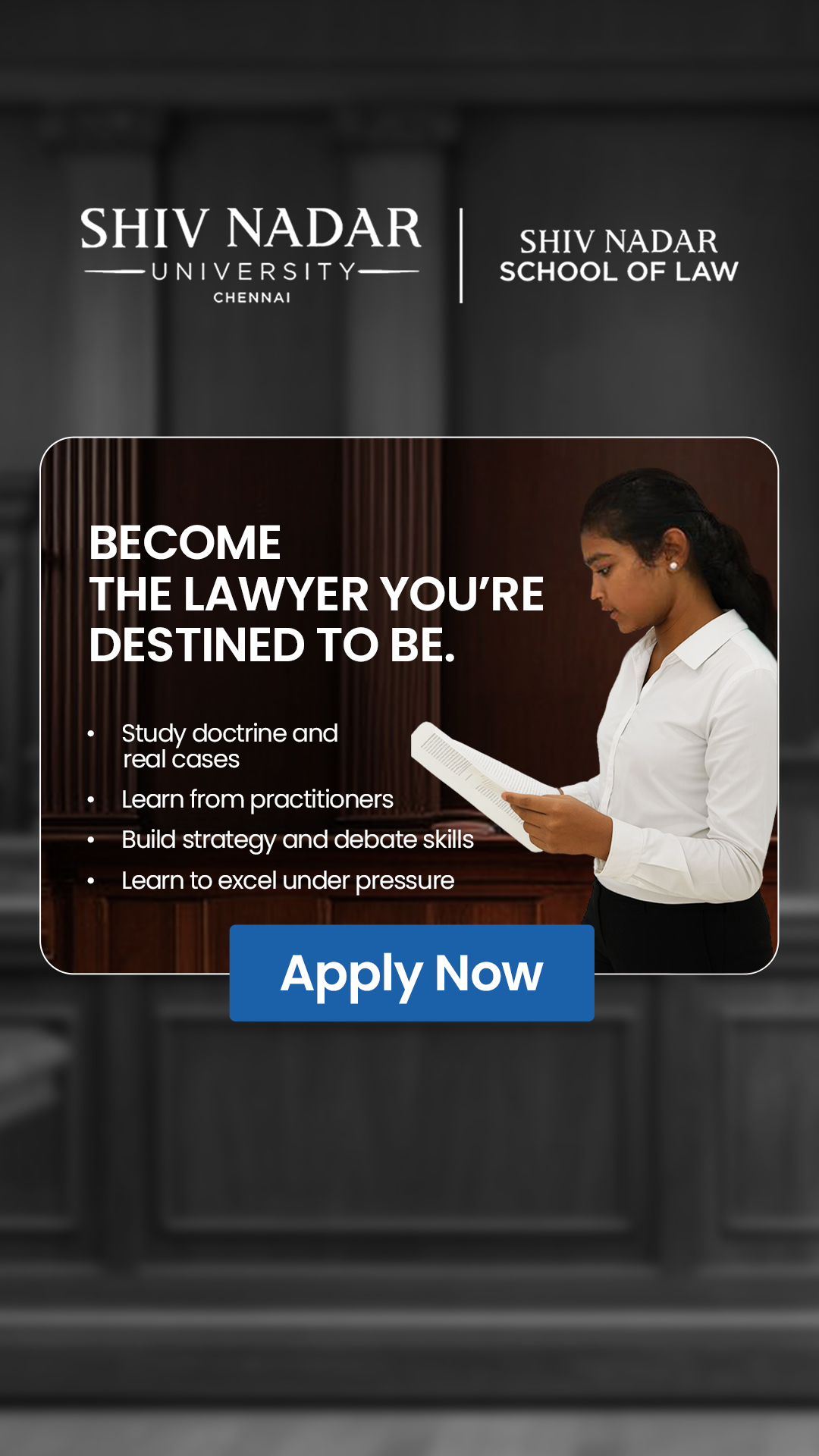 Shiv Nadar University Chennai Facebook ad from Dec 4, 2025