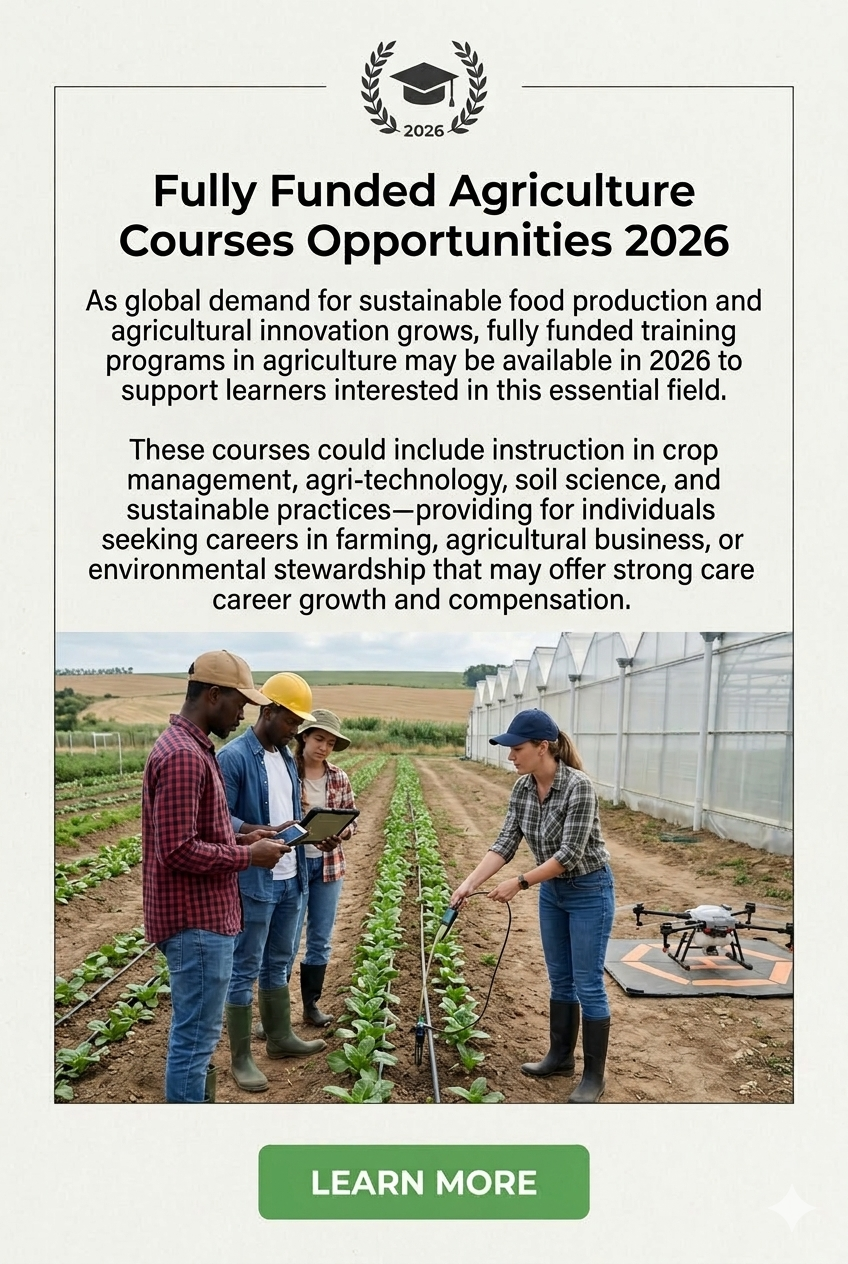 Daily Guide Facebook ad: Fully Funded Agriculture Courses Opportunities 2026 Guide