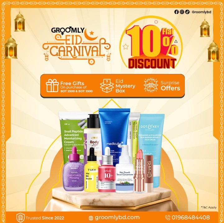 Groomly Facebook ad: Flat 10% OFF on All Plum products