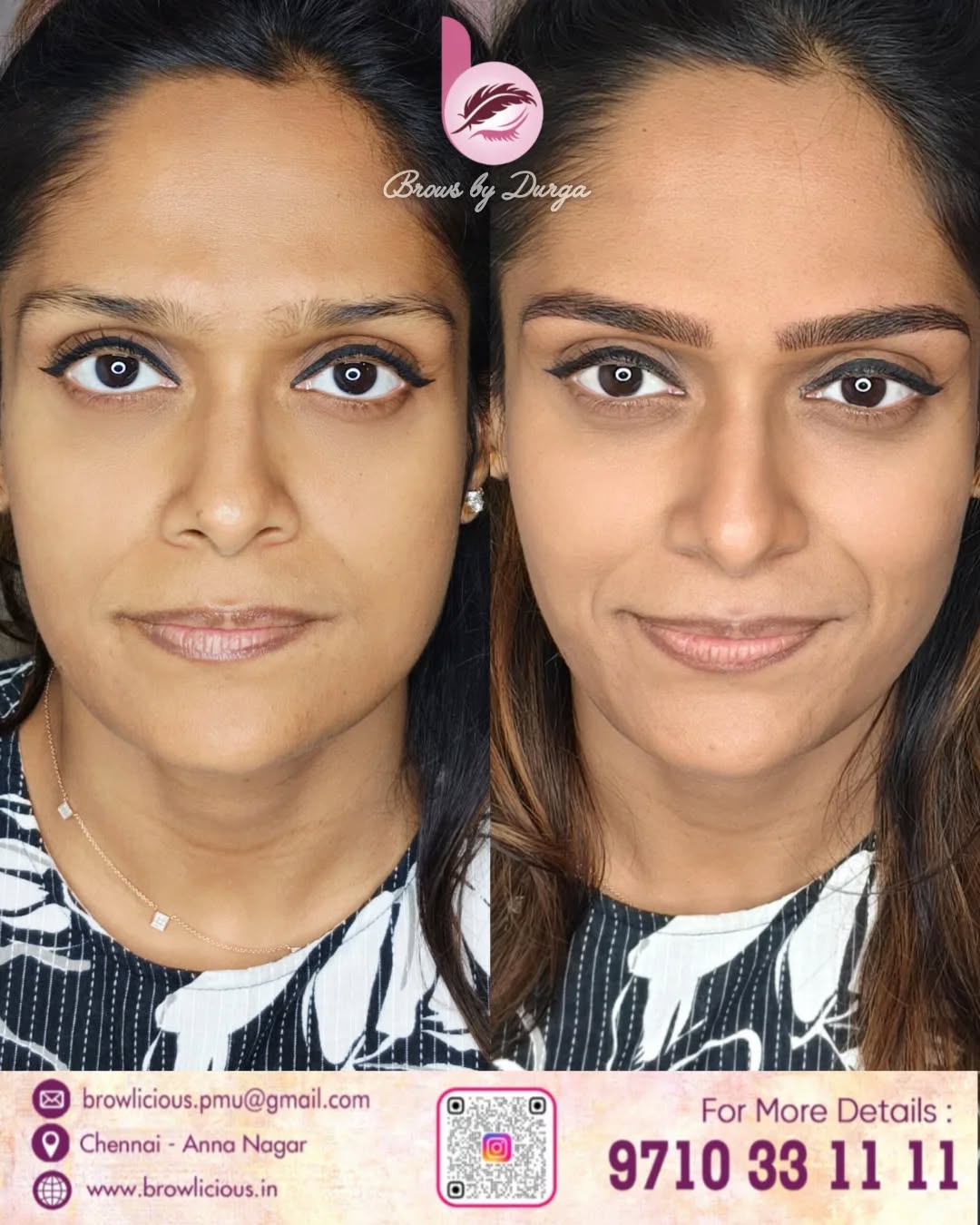 Browlicious Permanent Makeup Facebook ad: Say goodbye to sparse brows forever-microblading delivers…