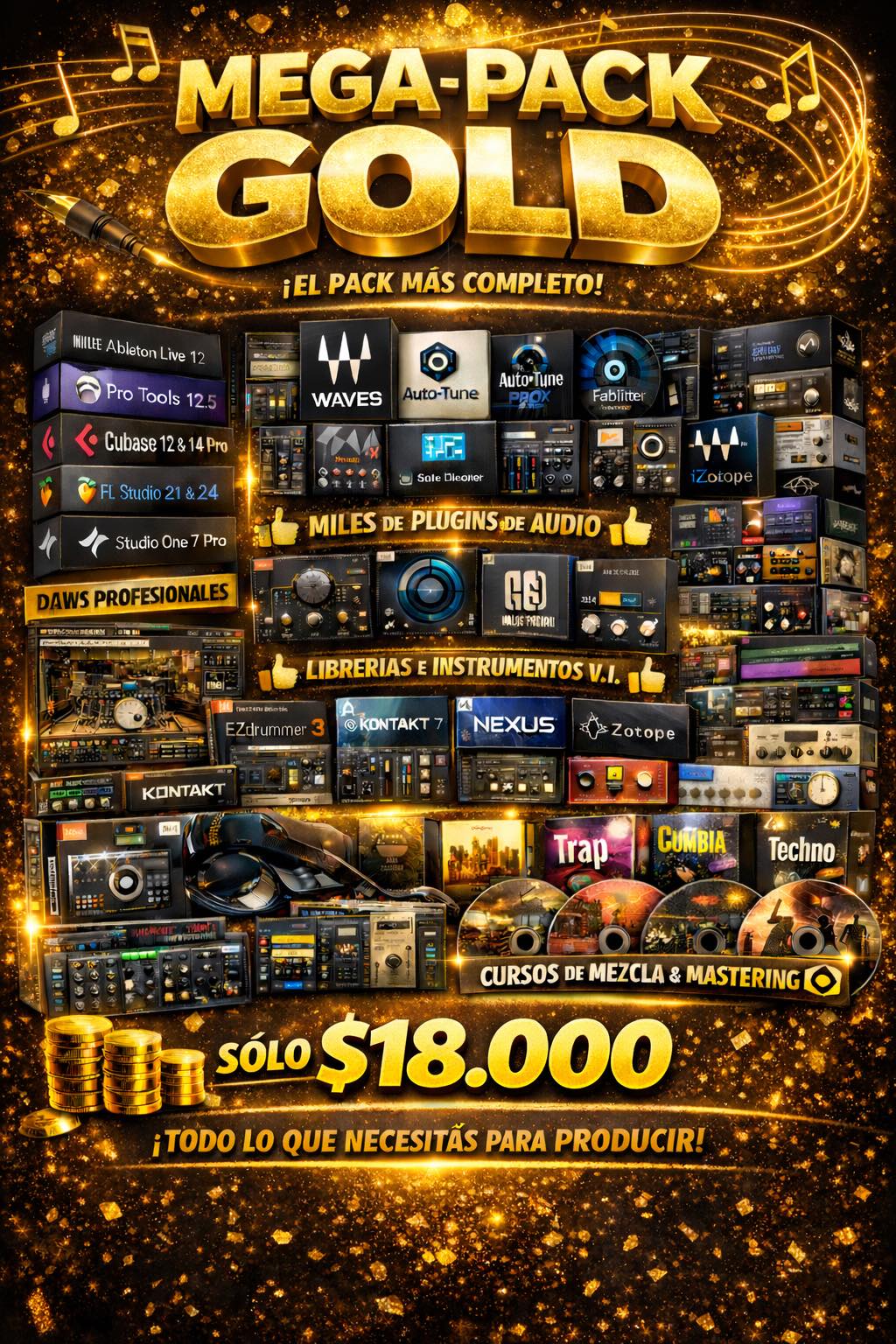 Cursos, Vst,Daw,Instrumentos y más Facebook ad: MEGA PACK GOLD