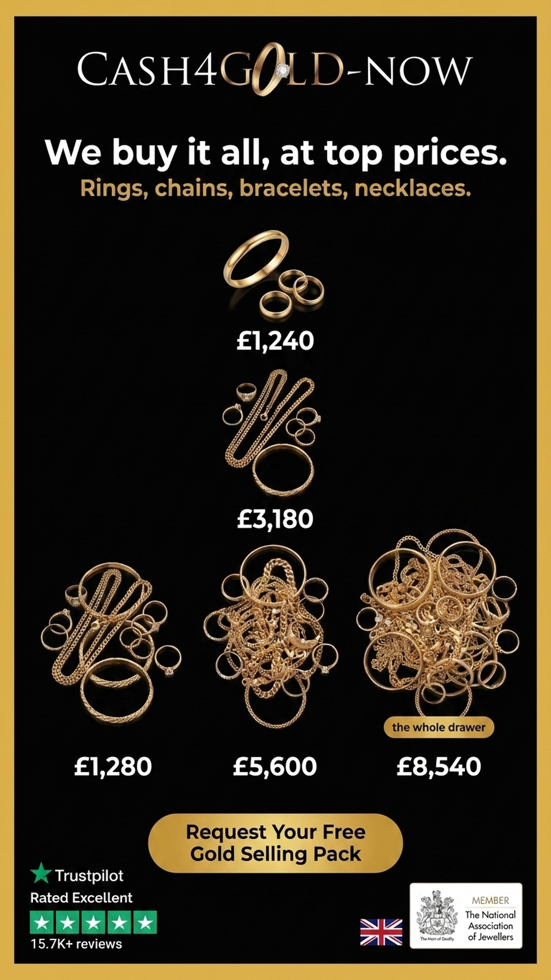 Cash4GoldNow Facebook ad from Aug 10, 2026