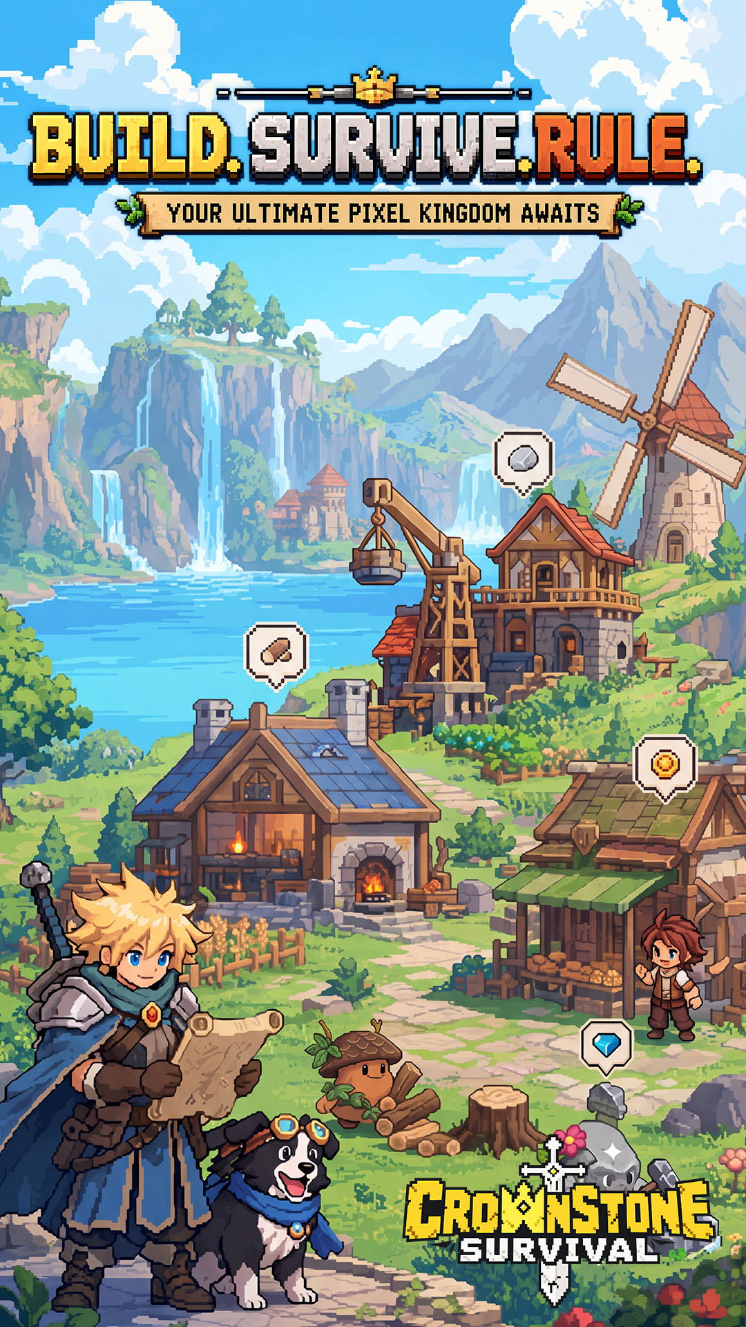 Crownstone Survival Facebook ad: Build your own pixel kingdom