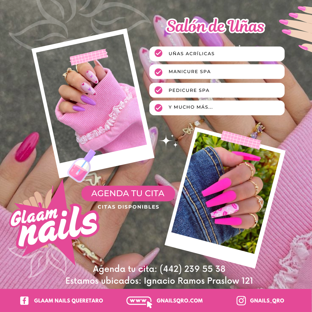 Glaam Nails Querétaro Facebook ad from Apr 15, 2026