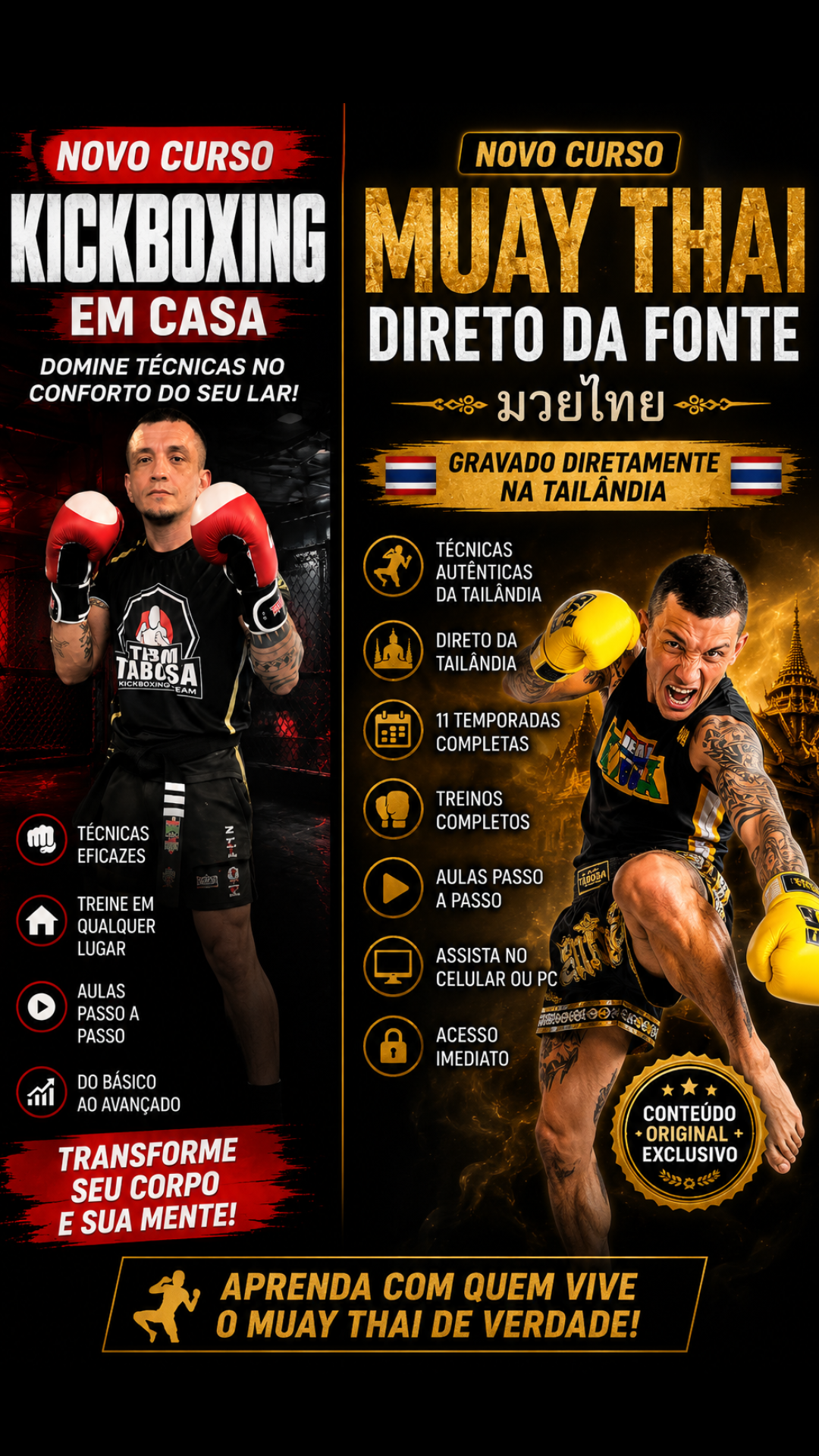 Coach: Fabio Tabosa muay thai e kickboxing Facebook ad: Do zero absoluto ao avançado, em casa, no seu ritmo