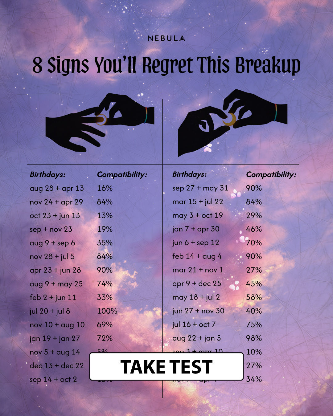 Nebula: Ex Compatibility Reading Facebook ad