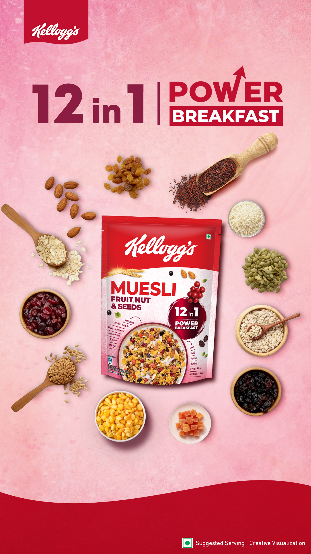 Kellogg's India Facebook ad: A nourishing POWER BREAKFAST filled with 12 rich…