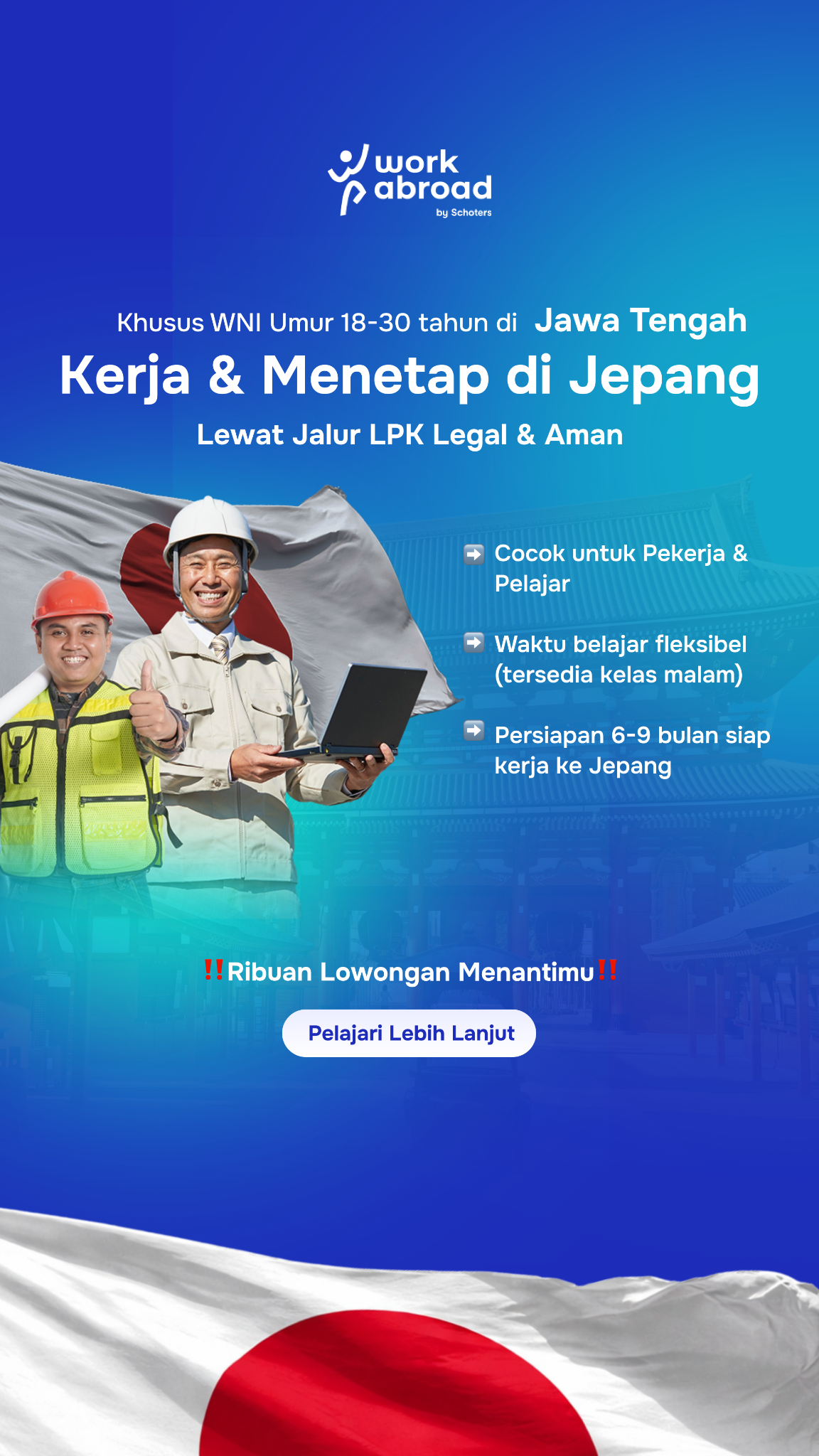 Work Abroad by Schoters Jawa Tengah Facebook ad