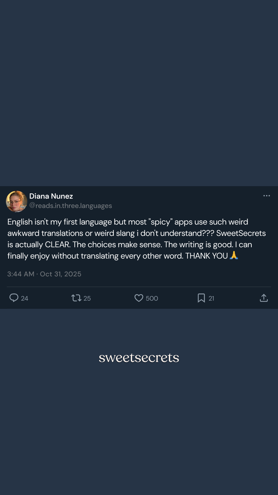 Sweetsecrets Facebook ad